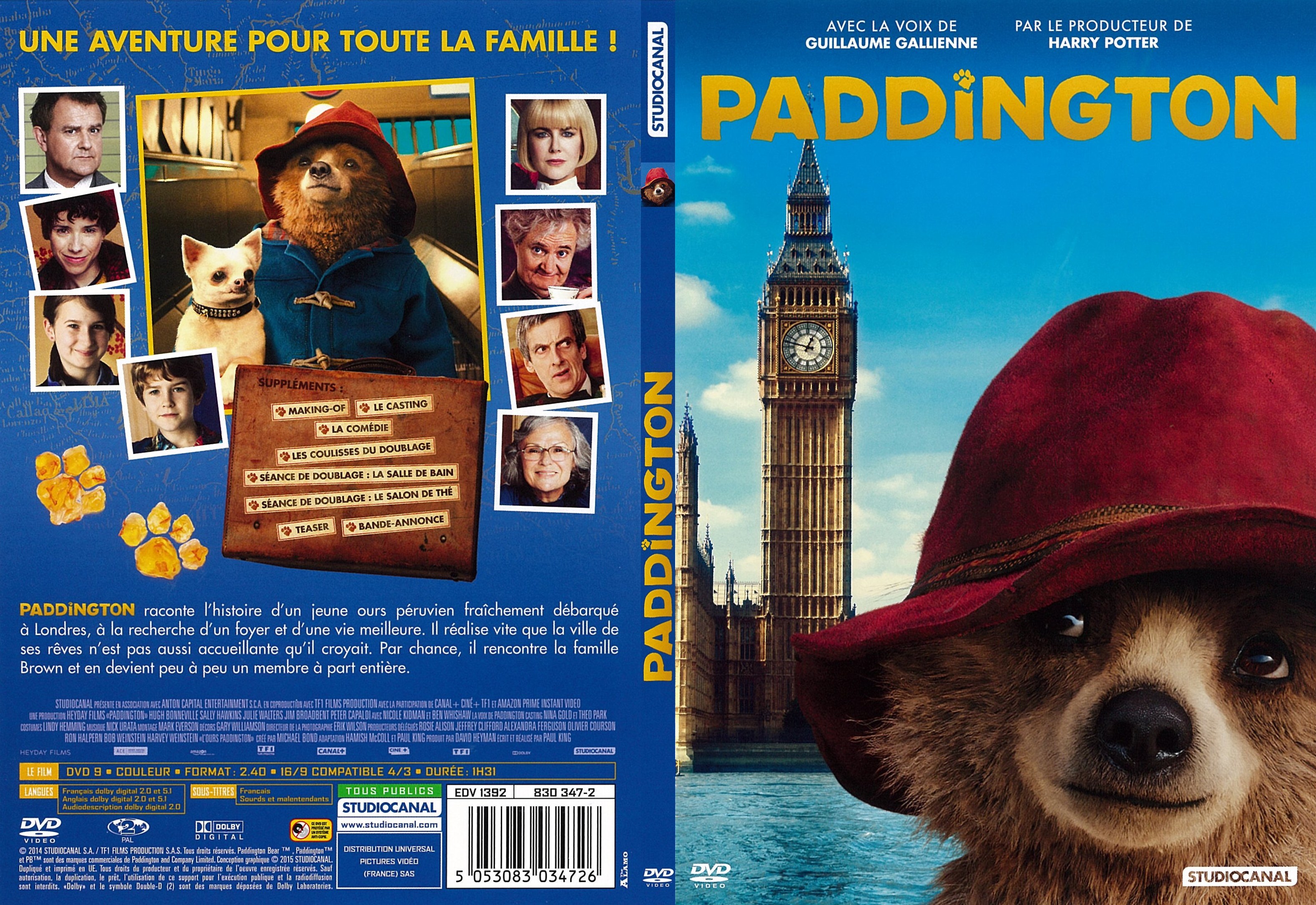 Jaquette DVD Paddington - SLIM