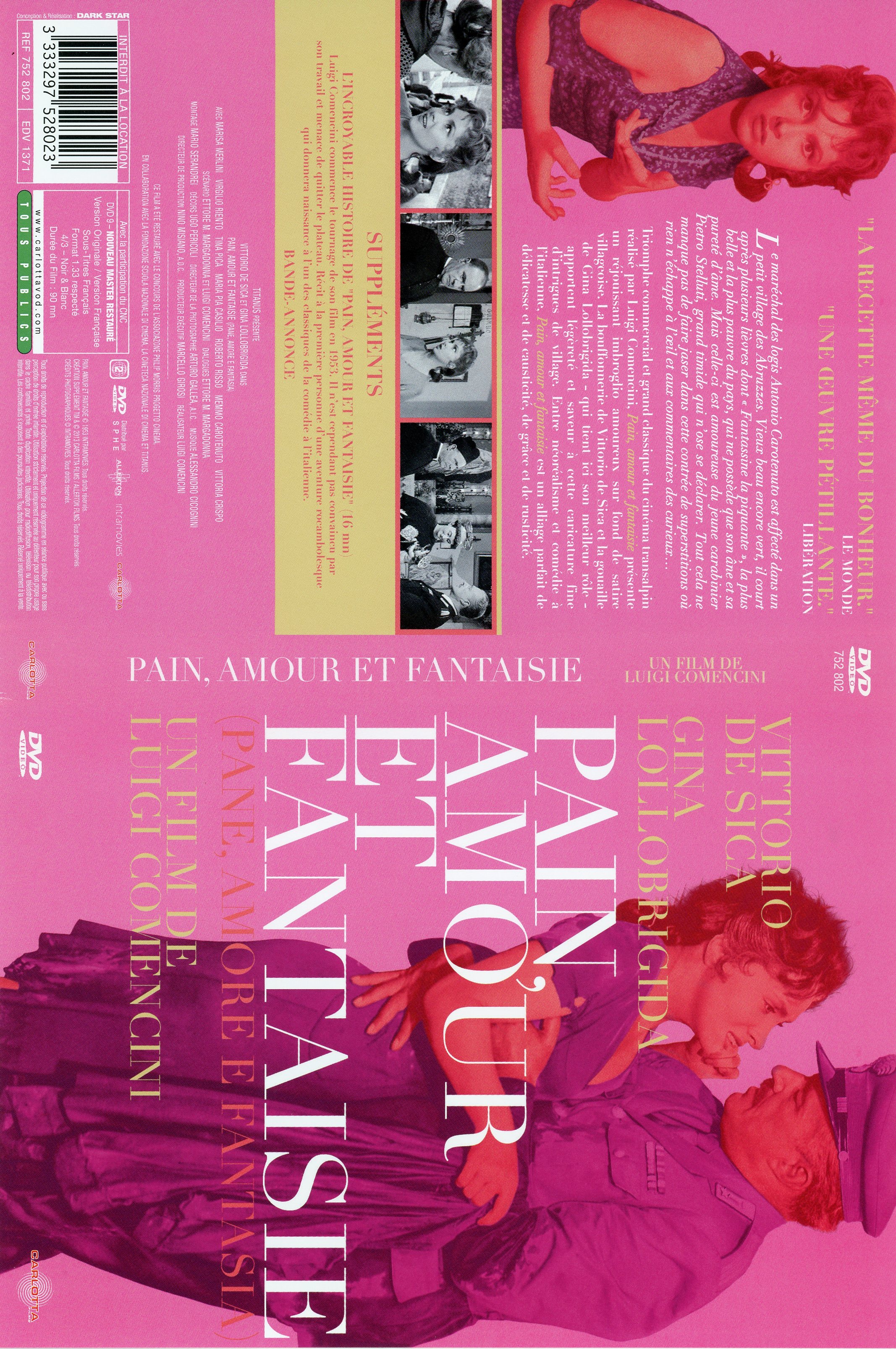 Jaquette DVD Pain amour et fantaisie v2