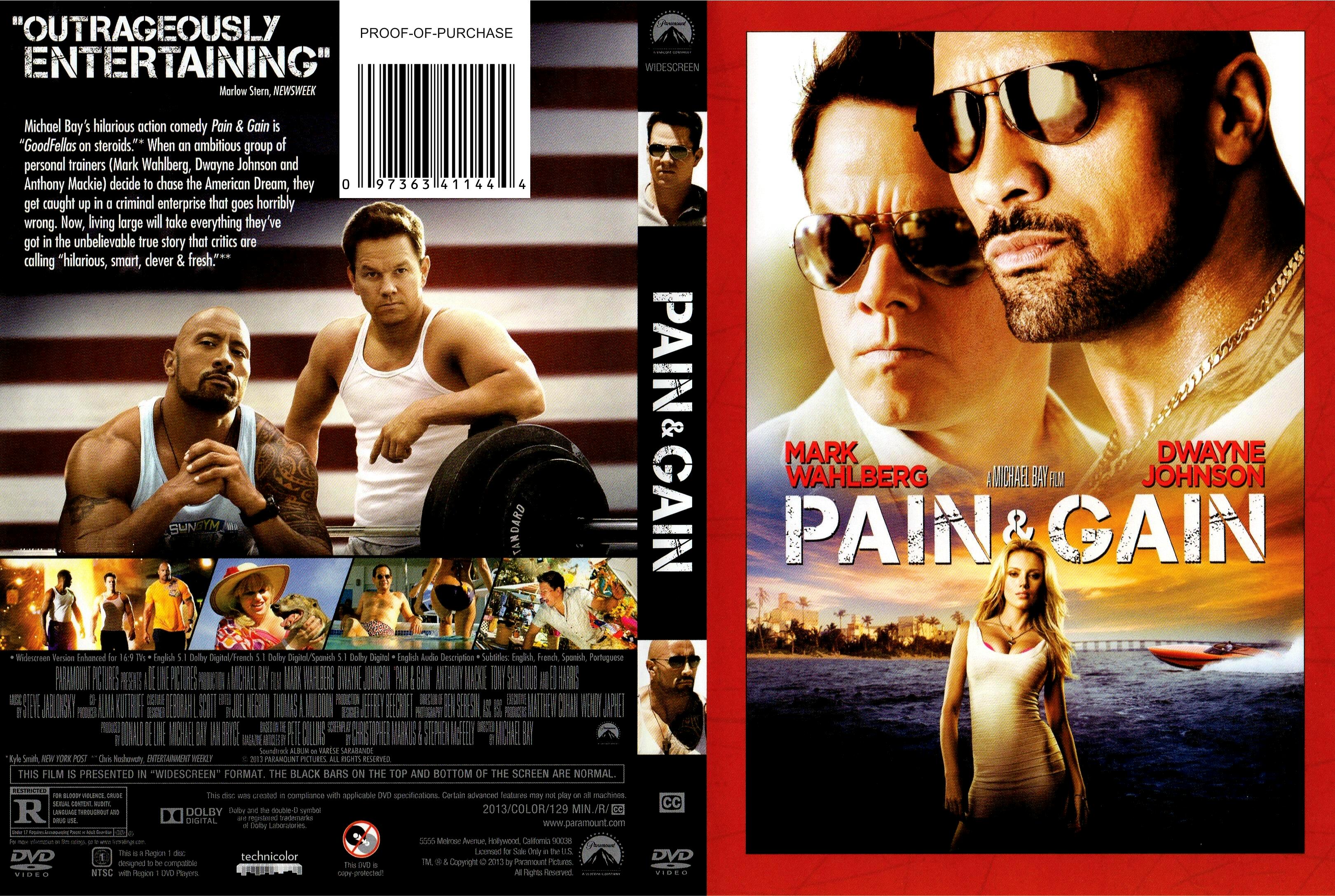 Jaquette DVD Pain and Gain - No Pain No Gain Zone 1.