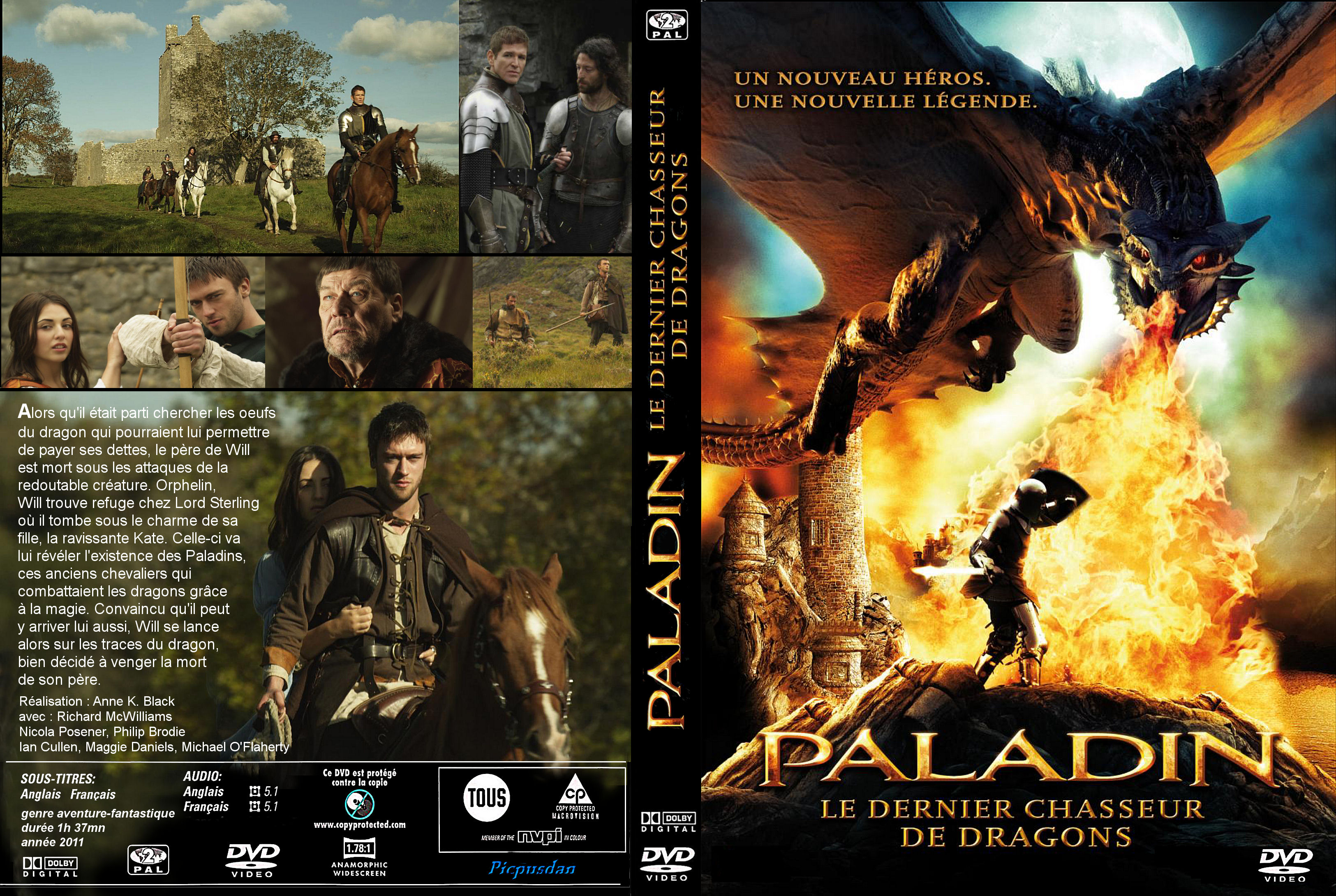 Jaquette DVD Paladin le Dernier Chasseur de Dragons custom