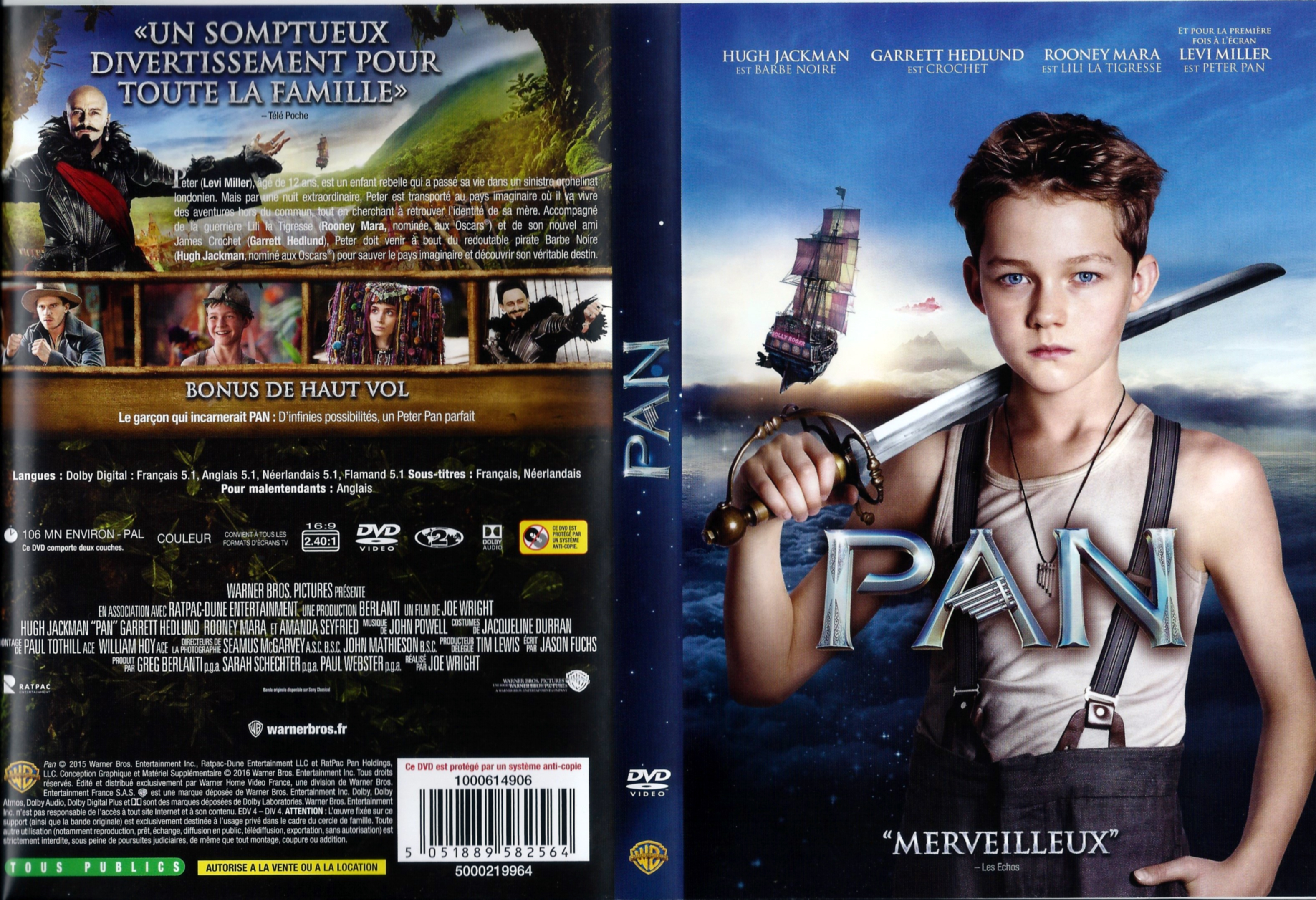 Jaquette DVD Pan (2015) v2