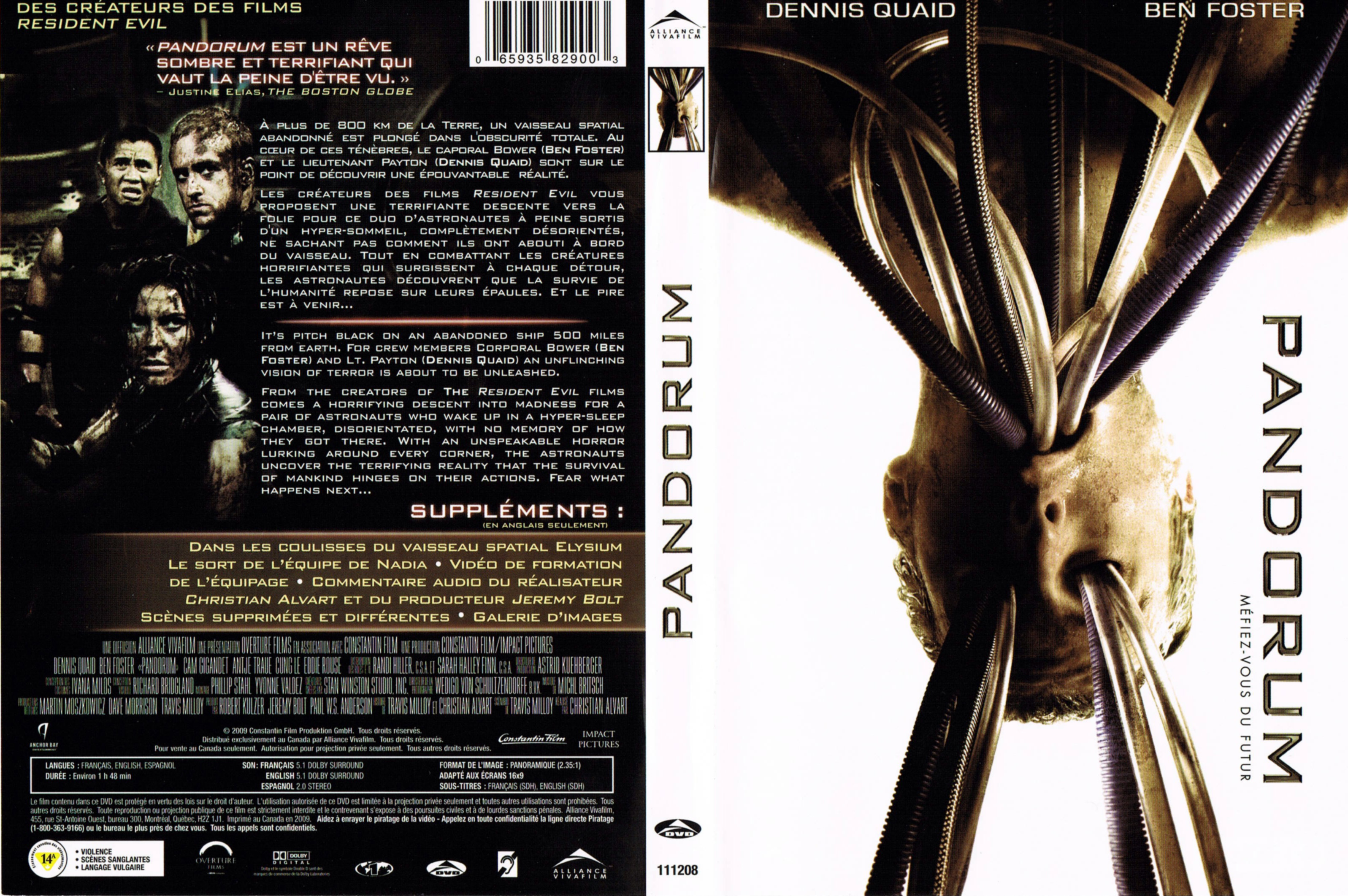 Jaquette DVD Pandorum (Canadienne)