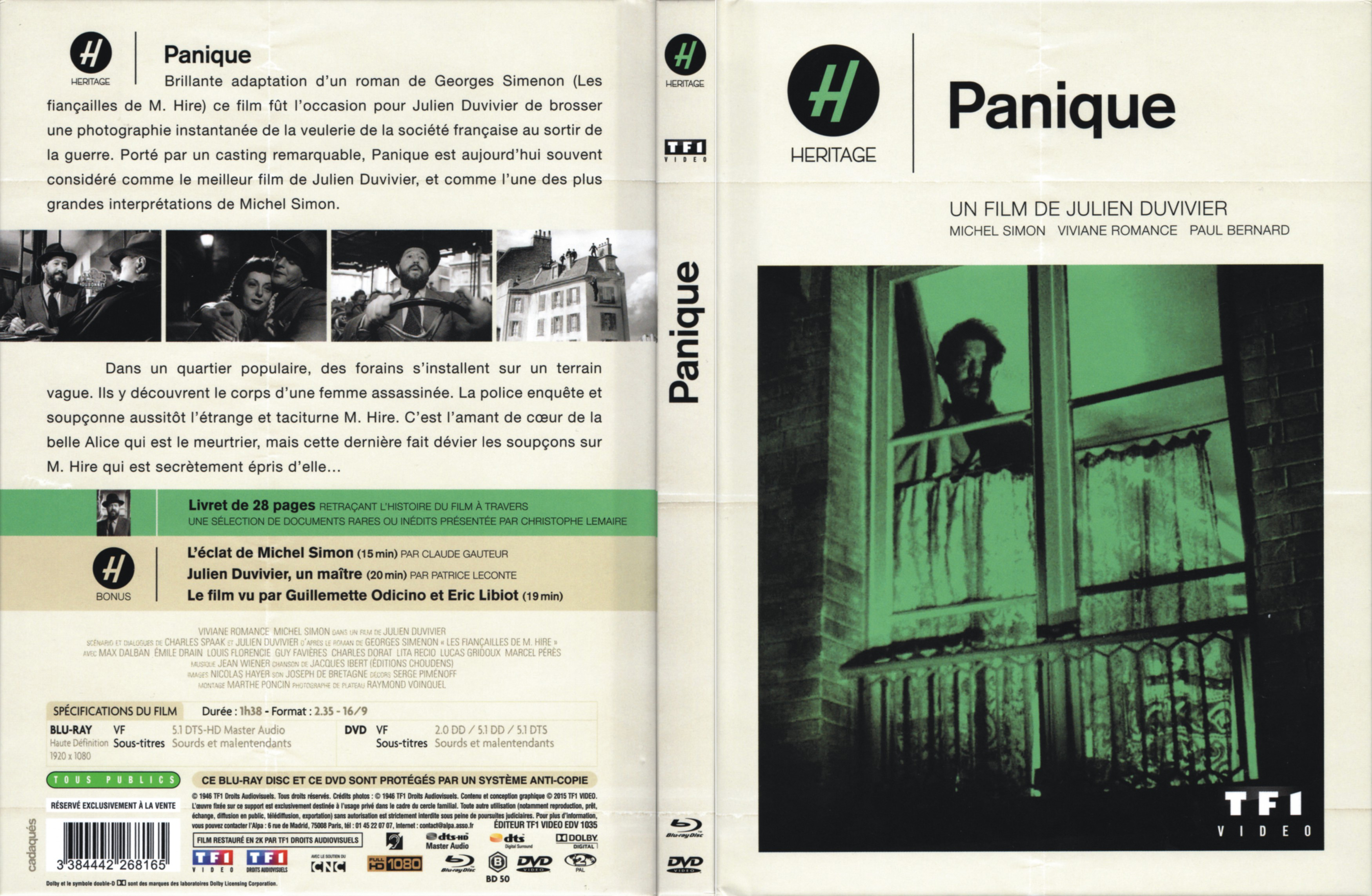 Jaquette DVD Panique (BLU-RAY)