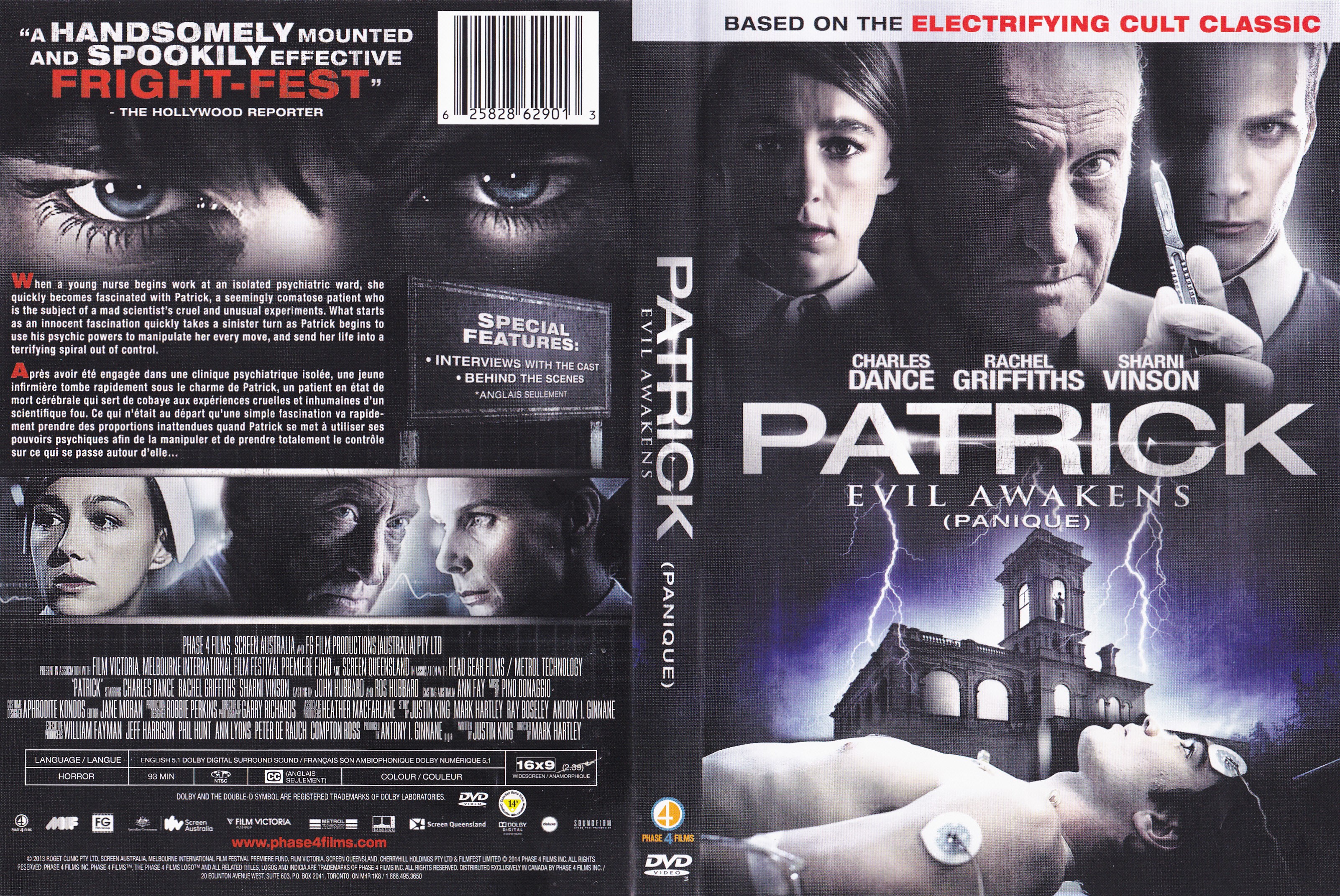 Jaquette DVD Panique - Patrick evil awakens (2013) (Canadienne)