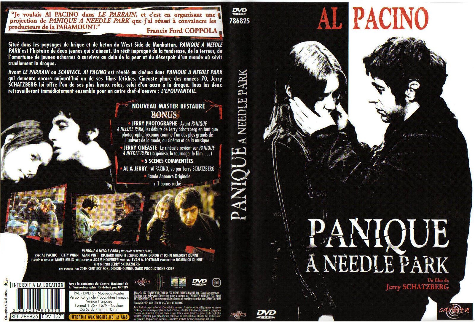 Jaquette DVD Panique  Needle Park