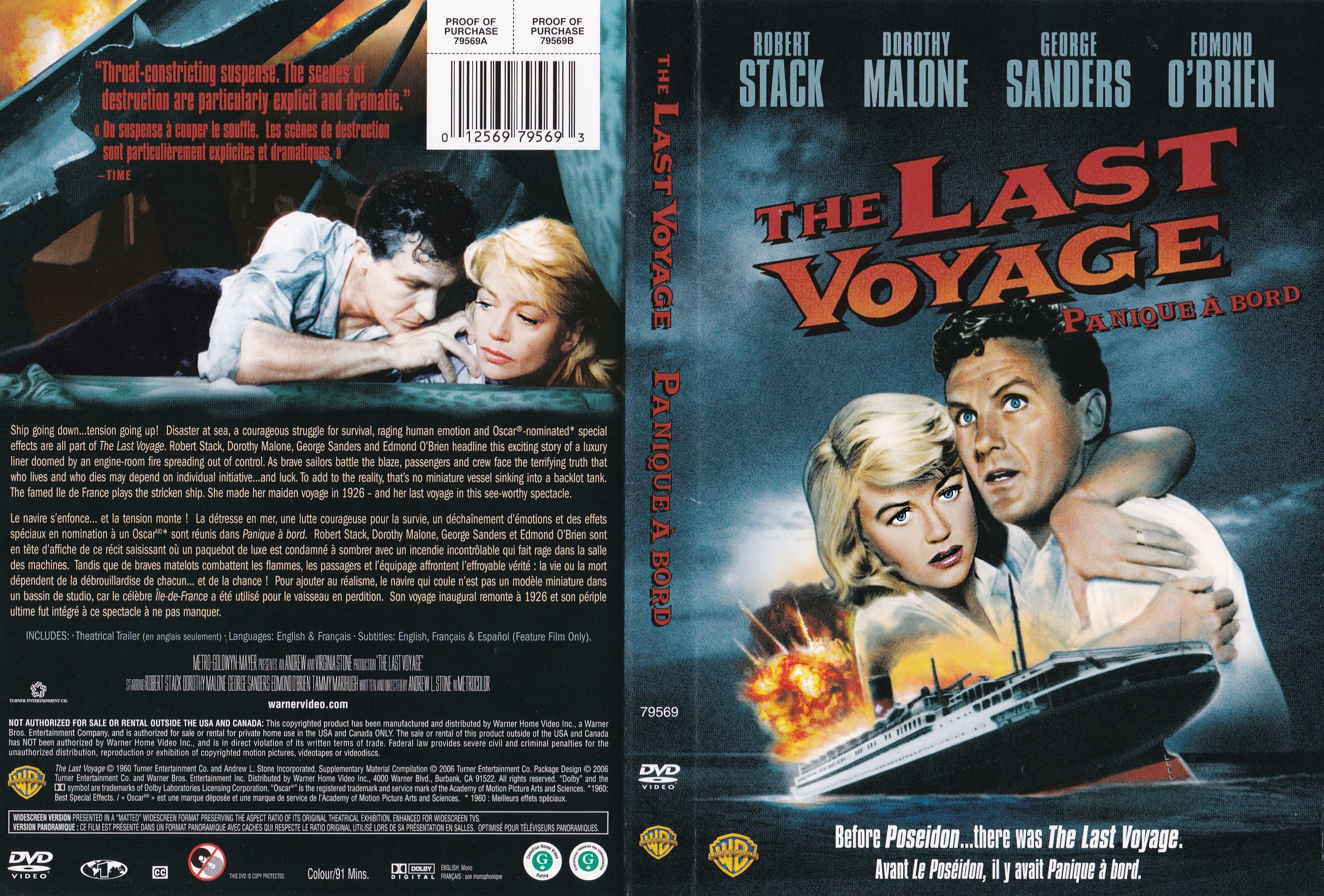 Jaquette DVD Panique a bord - The last voyage (canadienne)