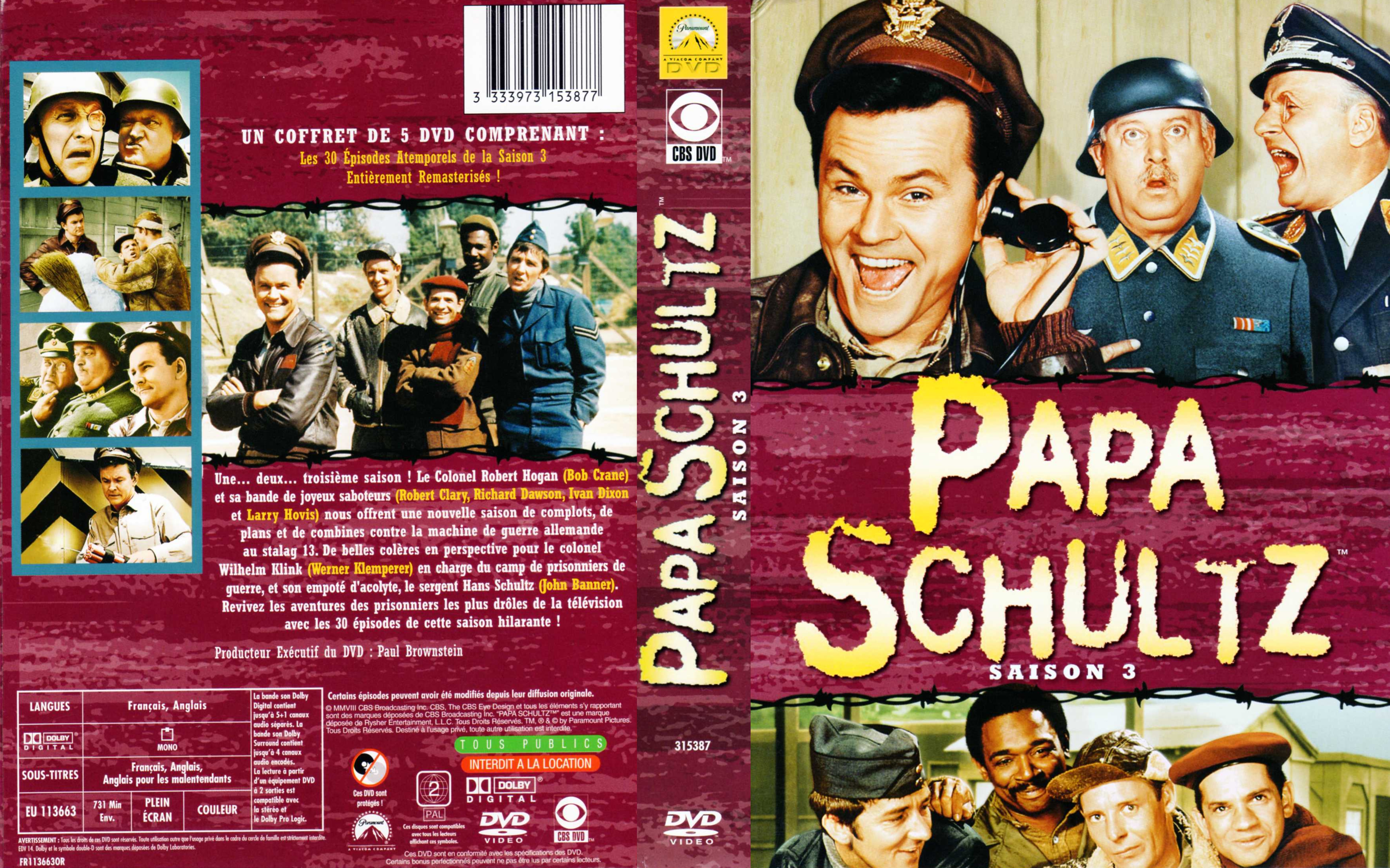 Jaquette DVD Papa Schultz saison 3 COFFRET