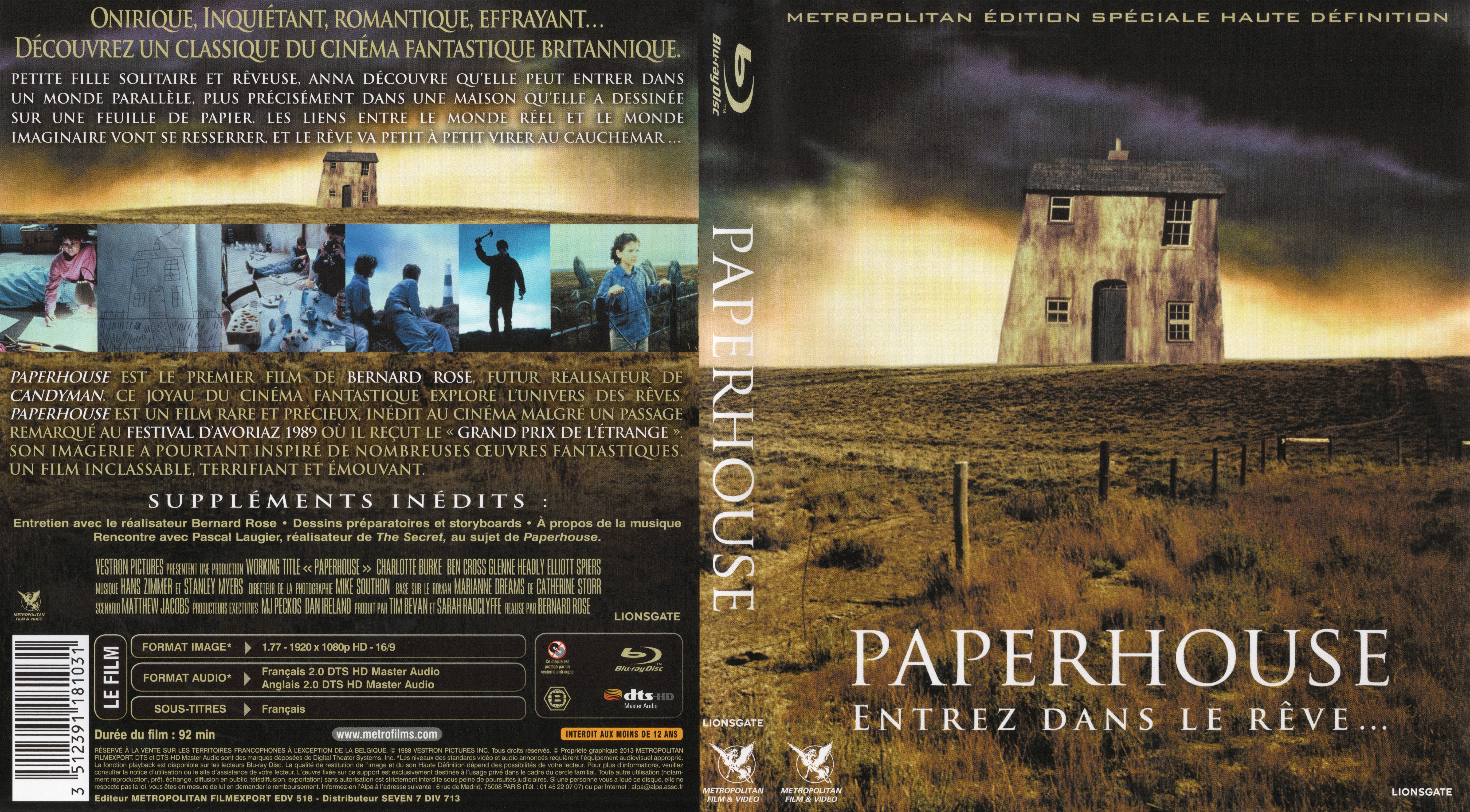 Jaquette DVD Paperhouse (BLU-RAY)