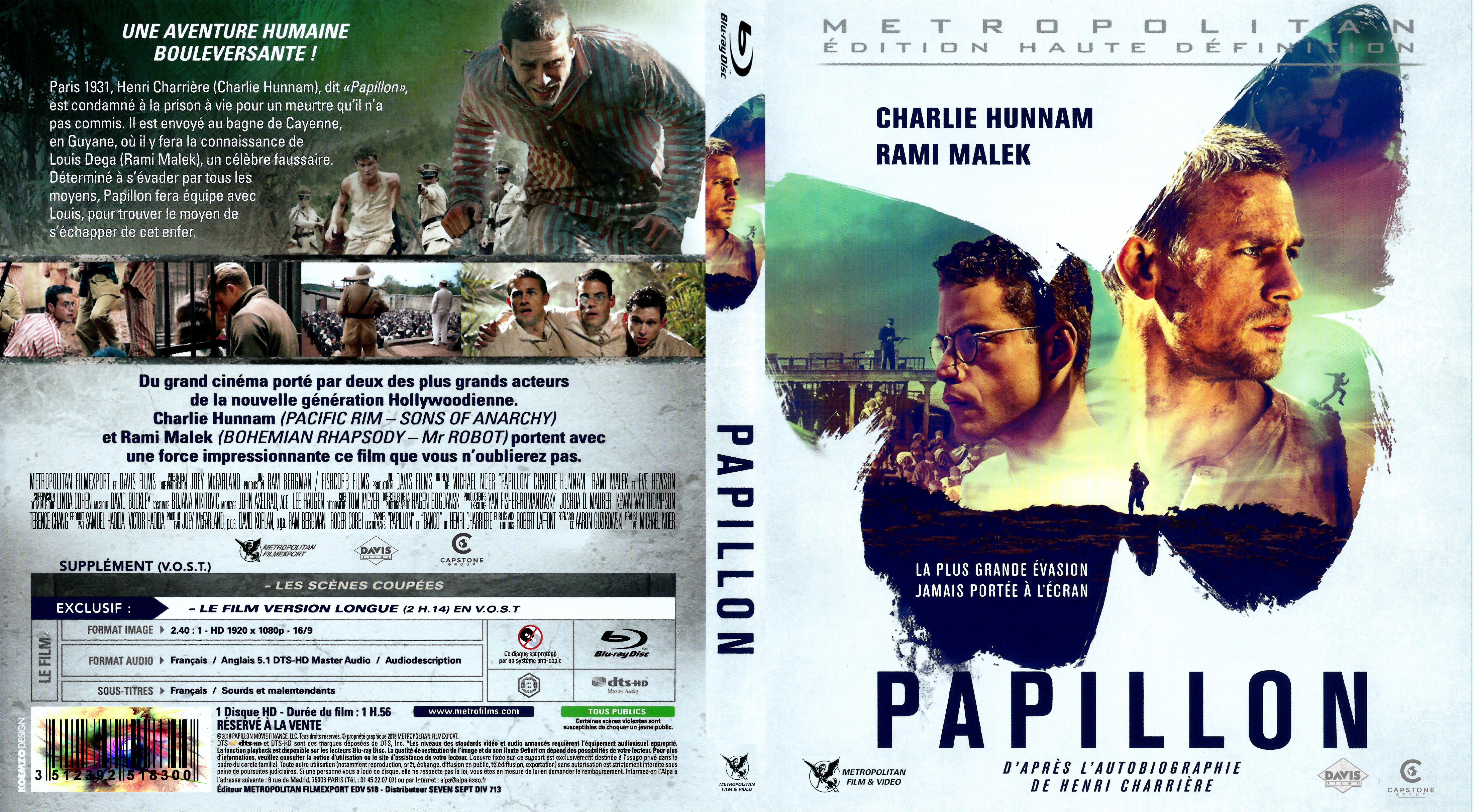 Jaquette DVD Papillon (2018) (BLU-RAY)