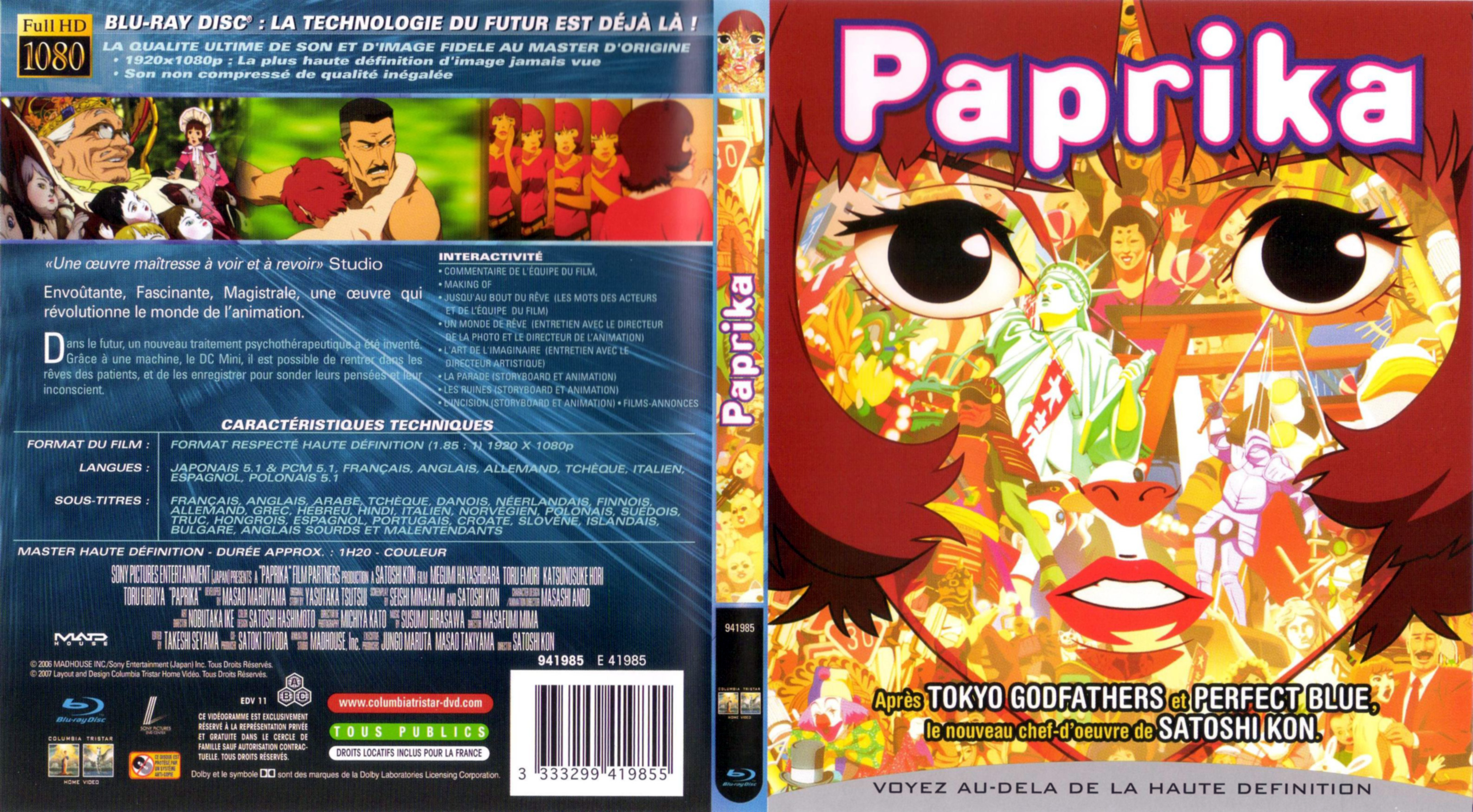 Jaquette DVD Paprika (DA) (BLU-RAY)