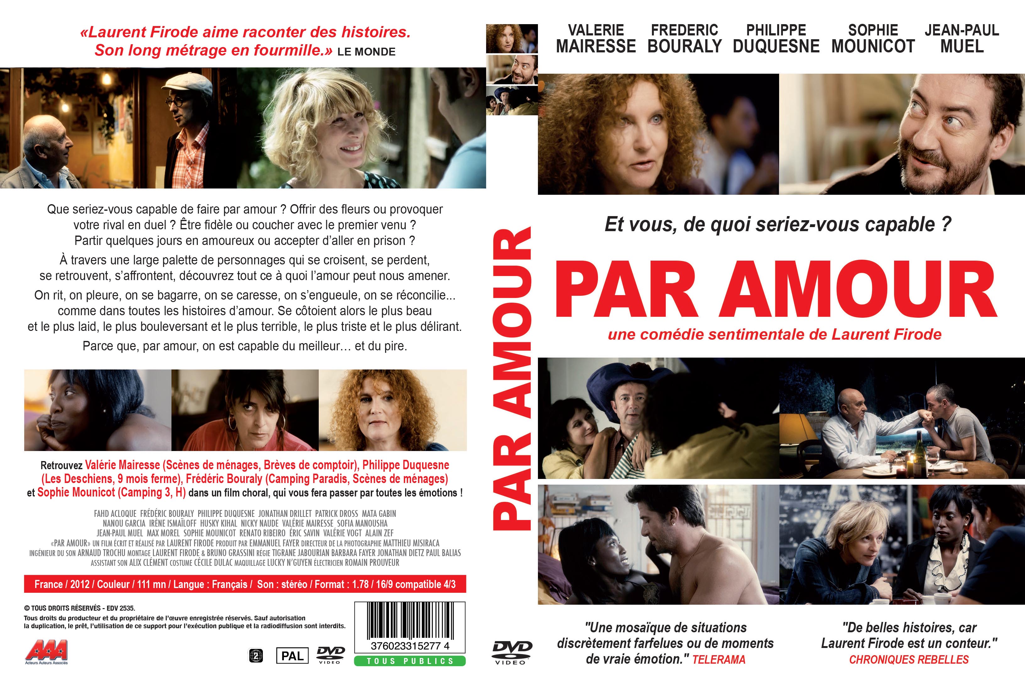 Jaquette DVD Par amour (2012)