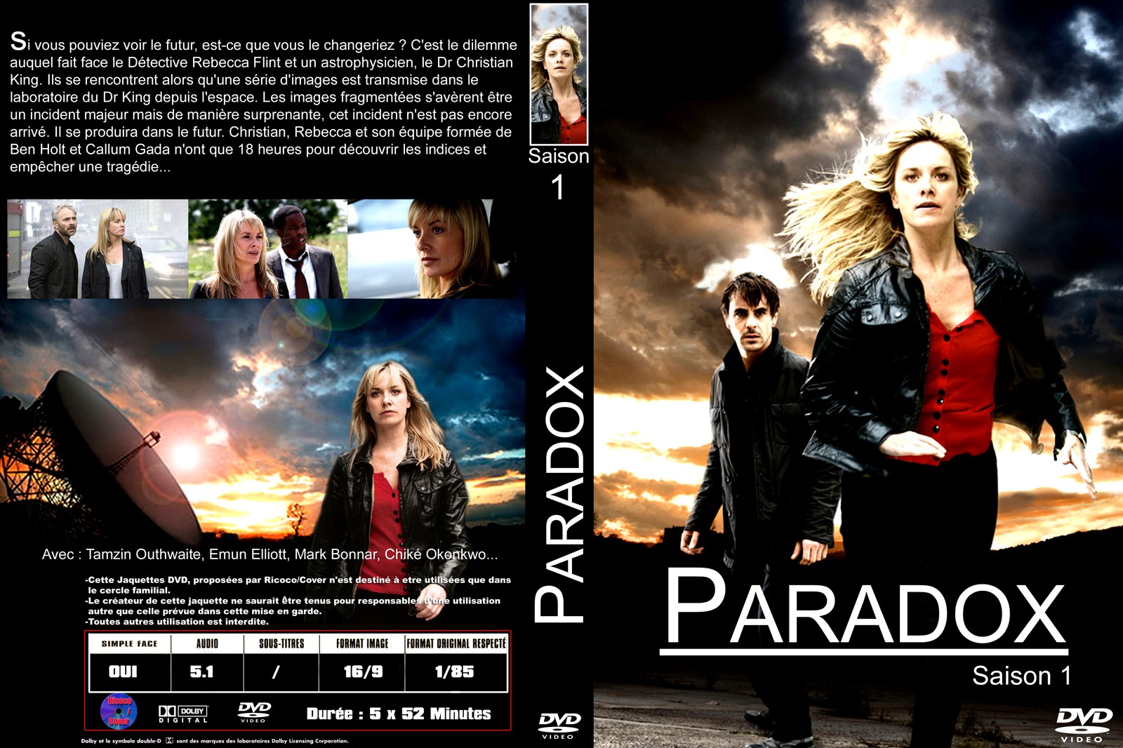 Jaquette DVD Paradox Saison 1 custom