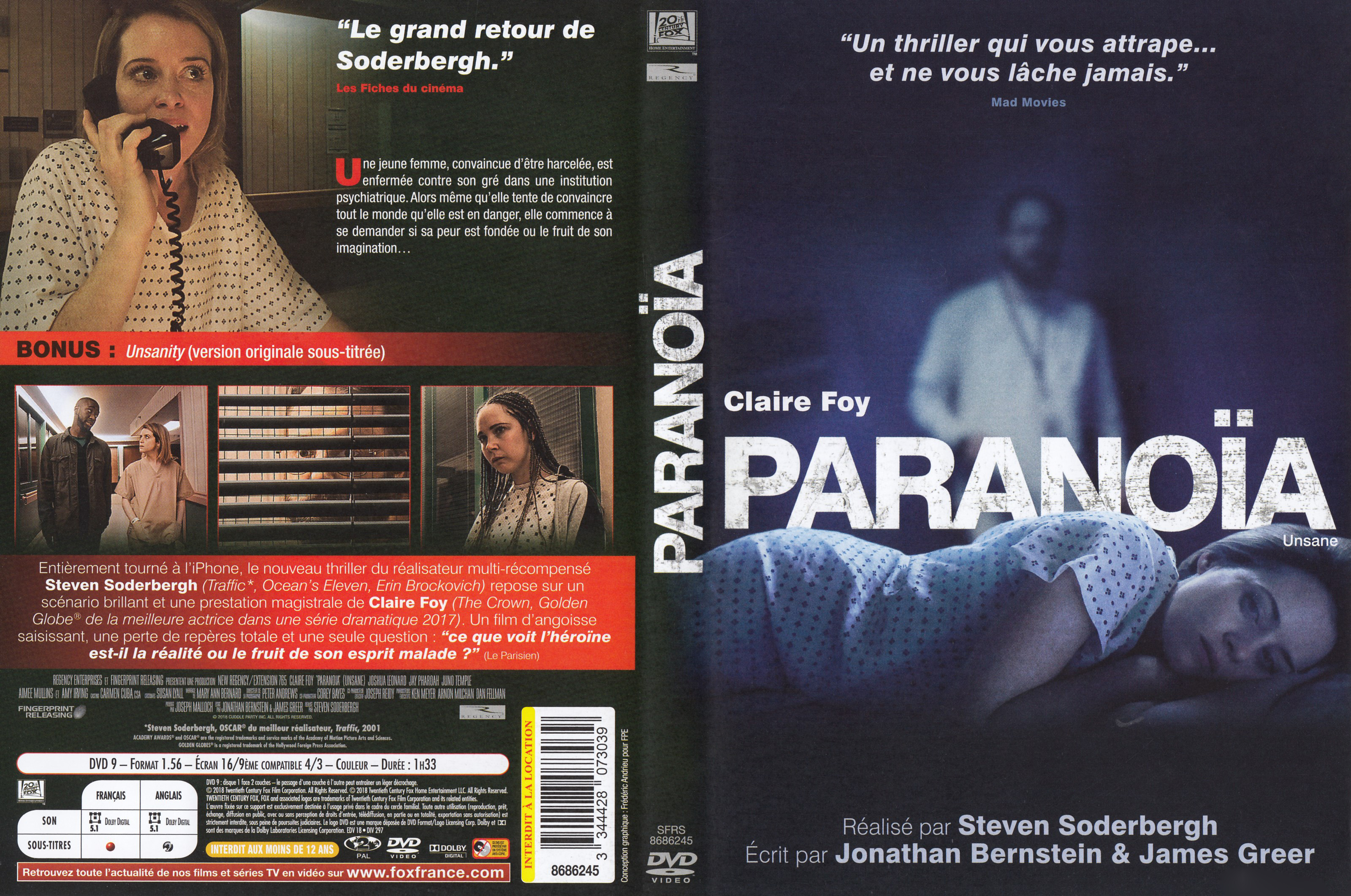 Jaquette DVD Paranoia