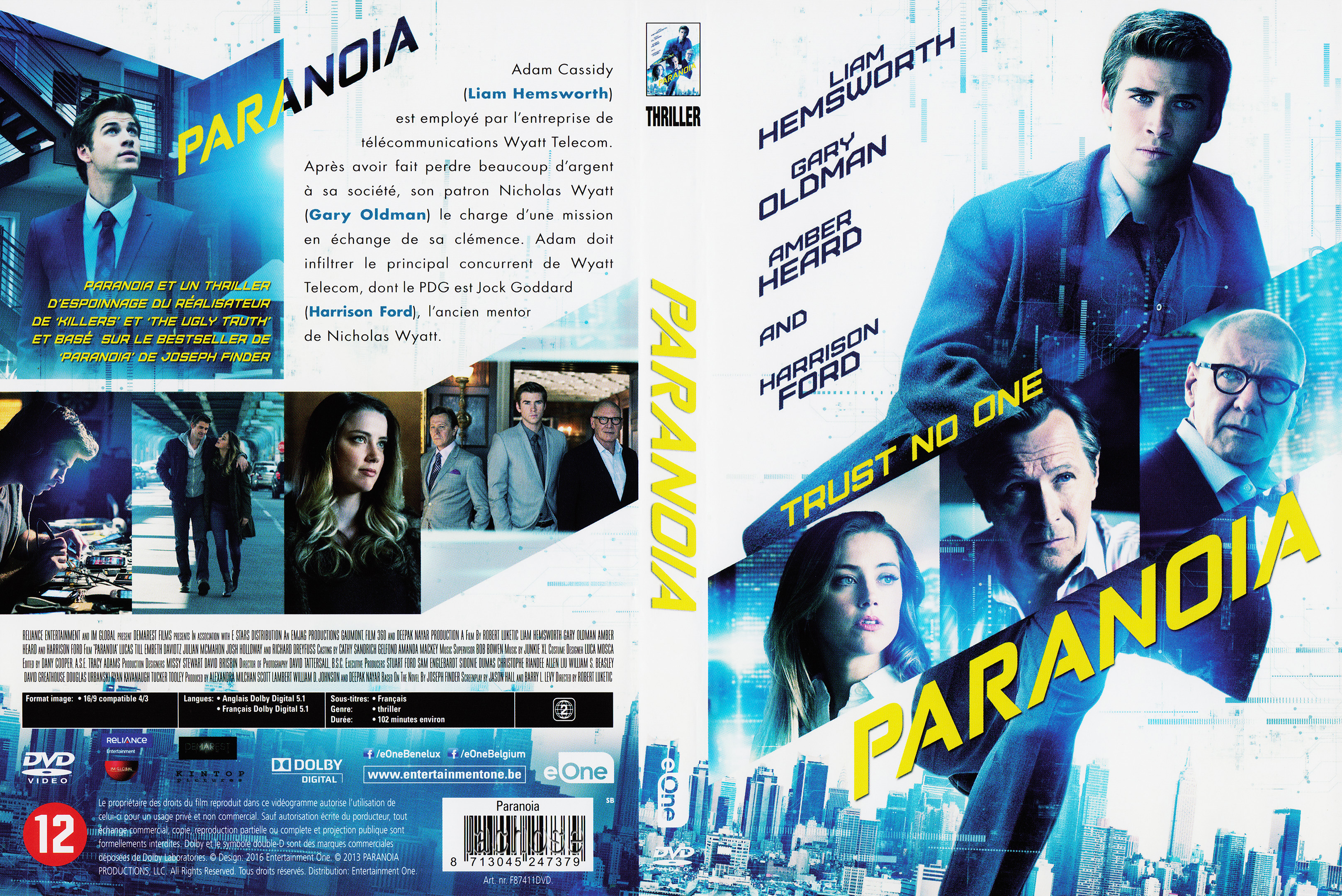 Jaquette DVD Paranoia (2013)