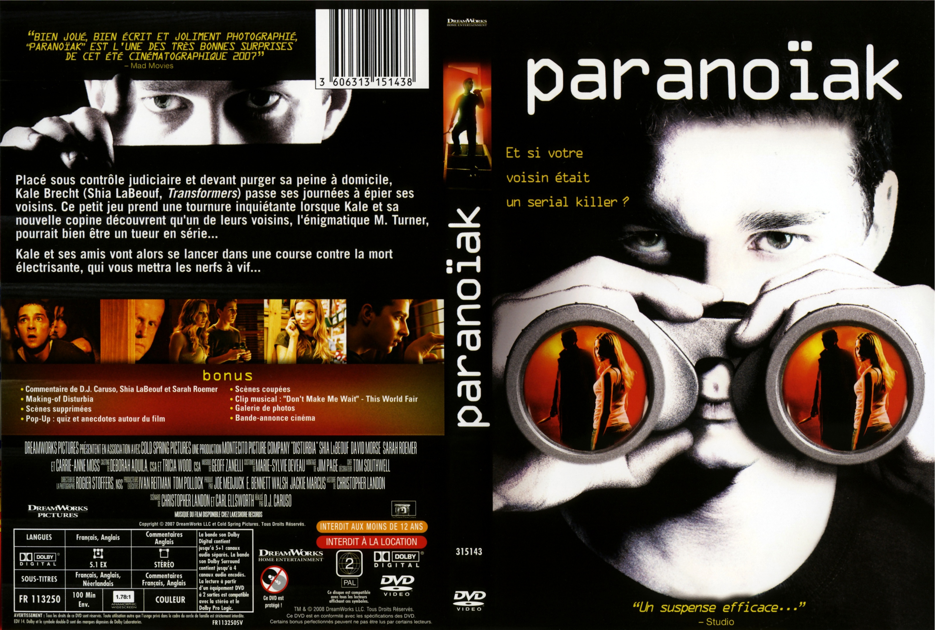 Jaquette DVD Paranoiak