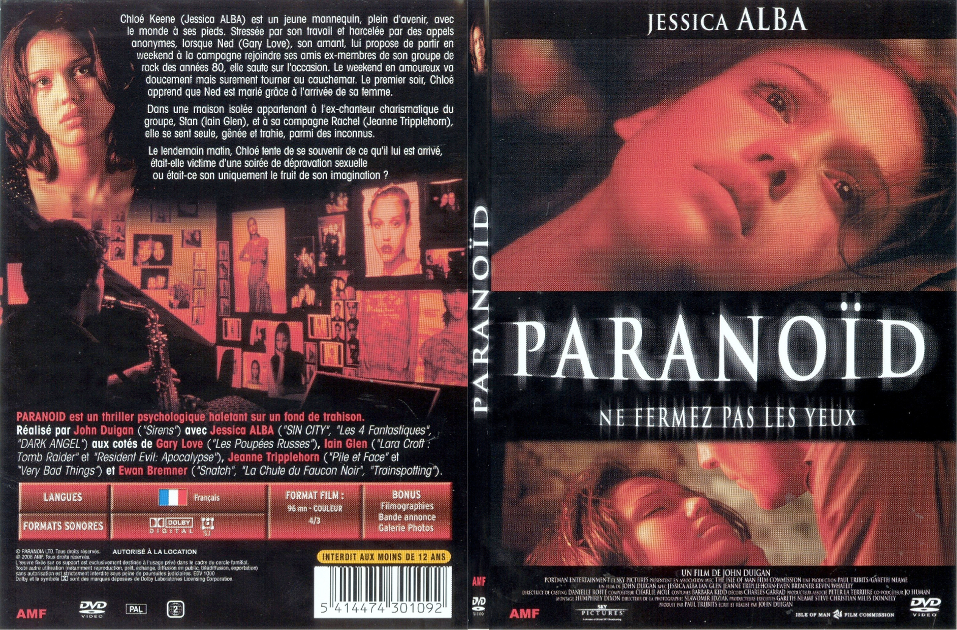 Jaquette DVD Paranoid (Jessica Alba) - SLIM