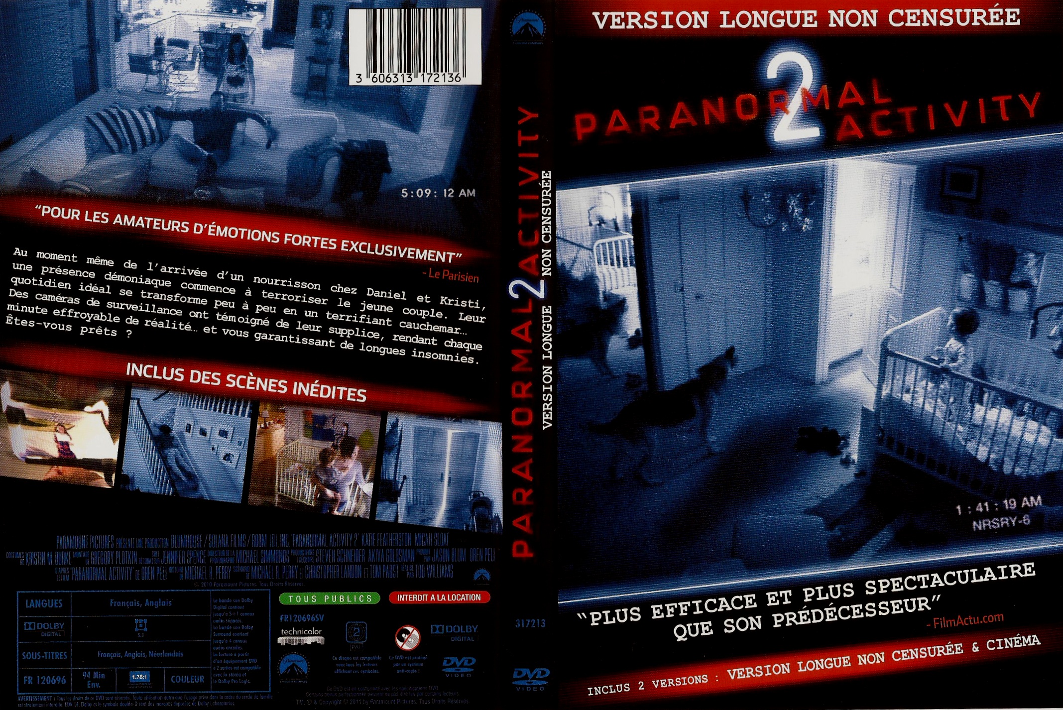 Jaquette DVD Paranormal Activity 2