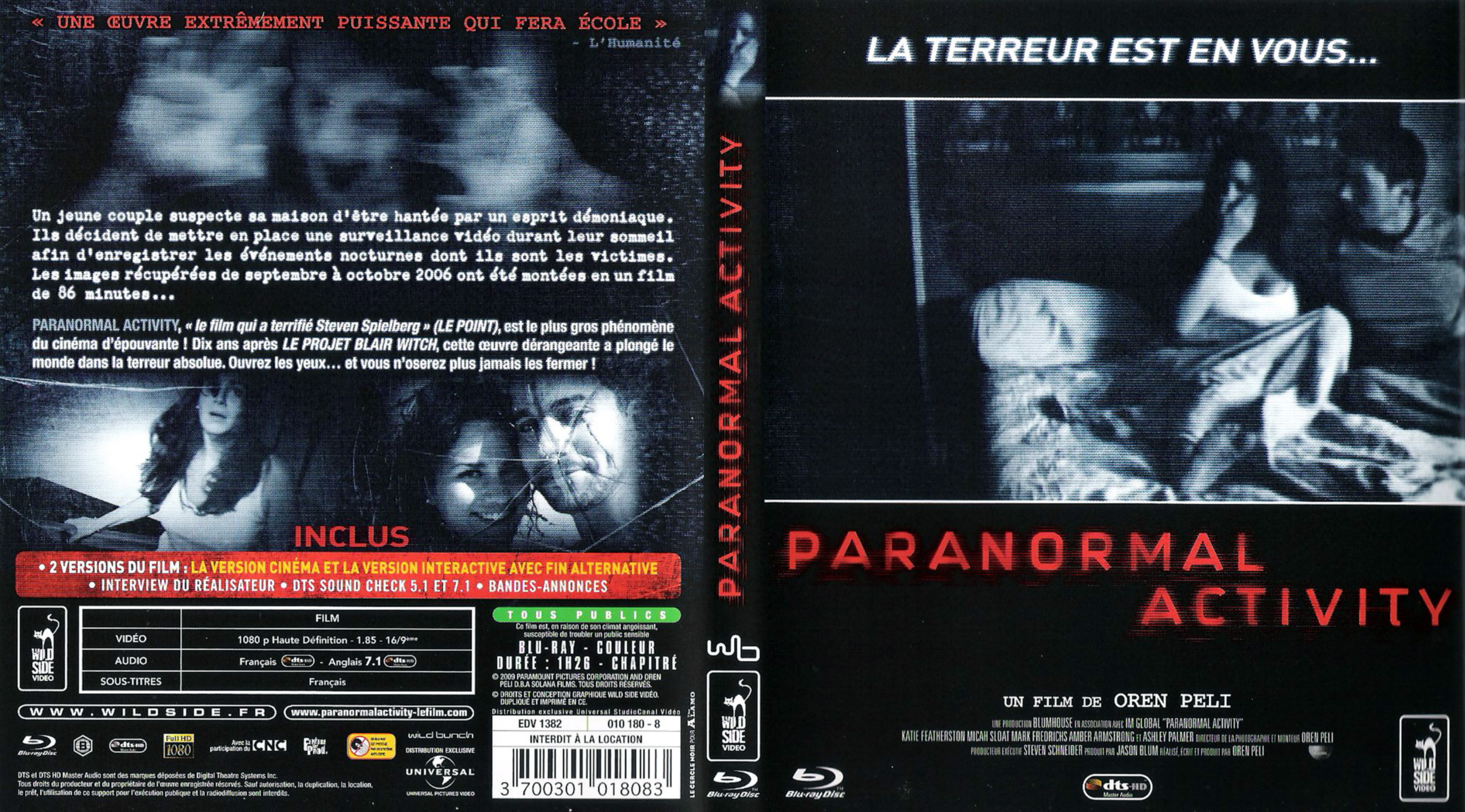Jaquette DVD Paranormal activity (BLU-RAY)