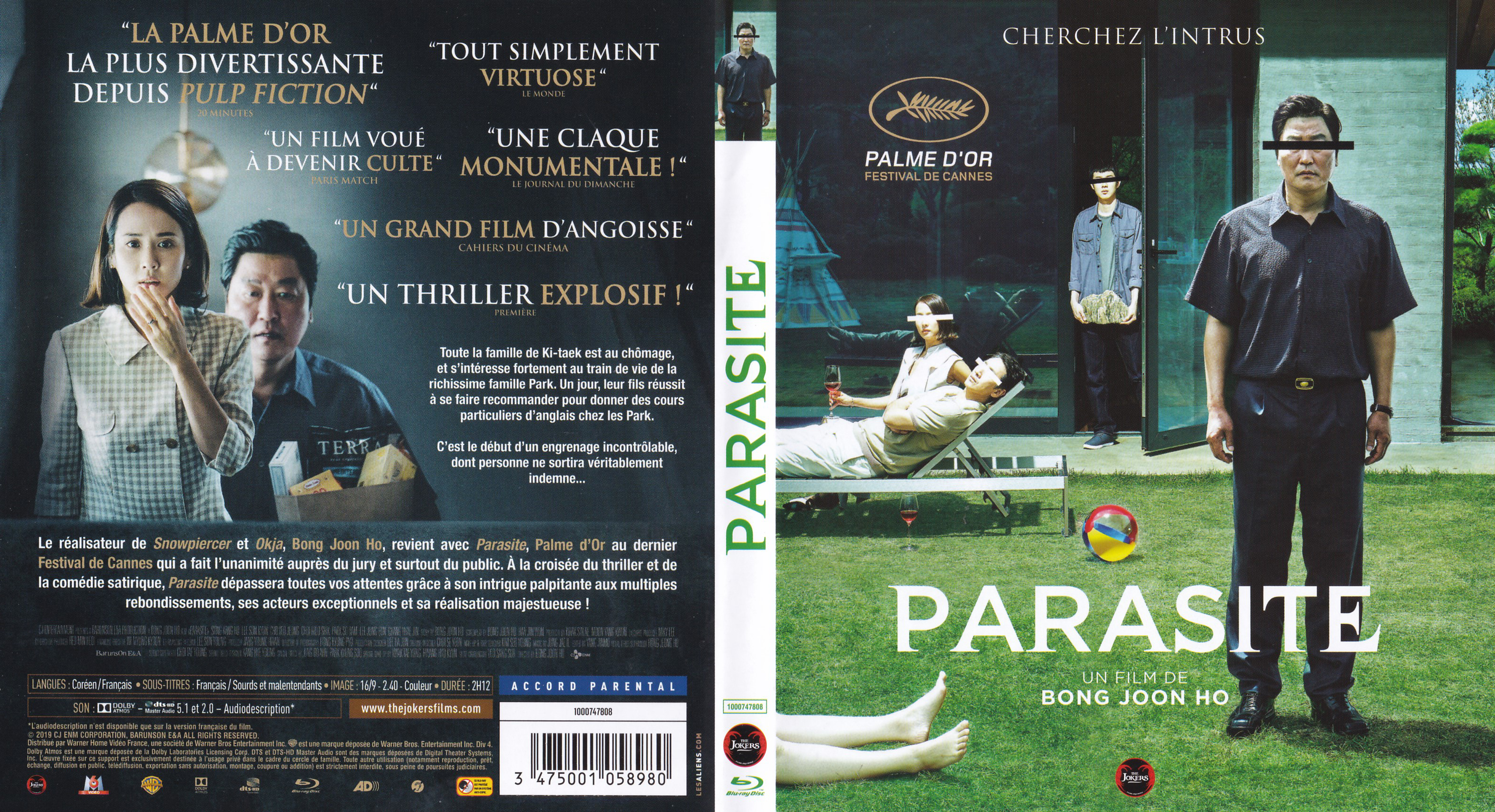 Jaquette DVD Parasite (BLU-RAY)