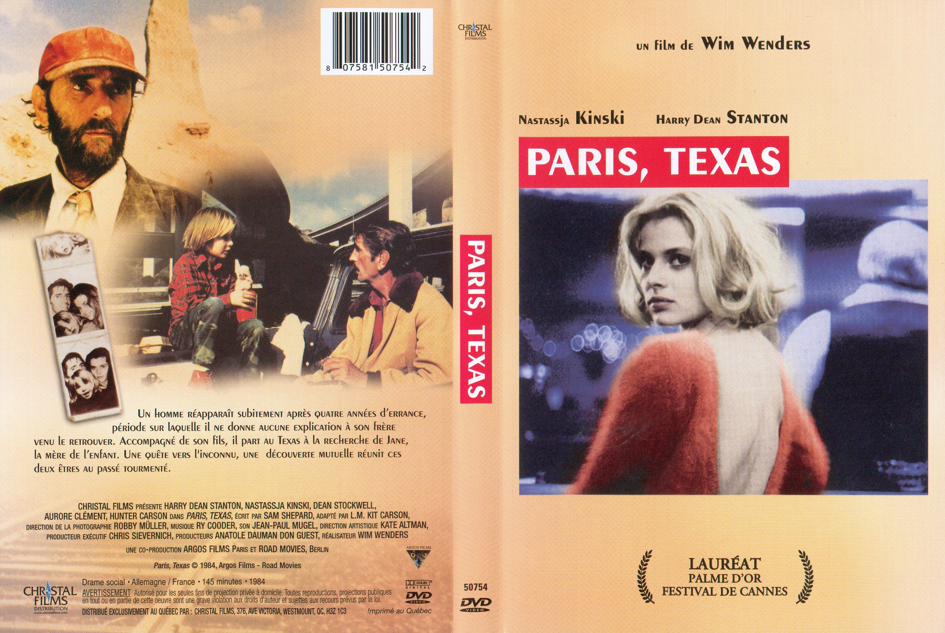 Jaquette DVD Paris Texas