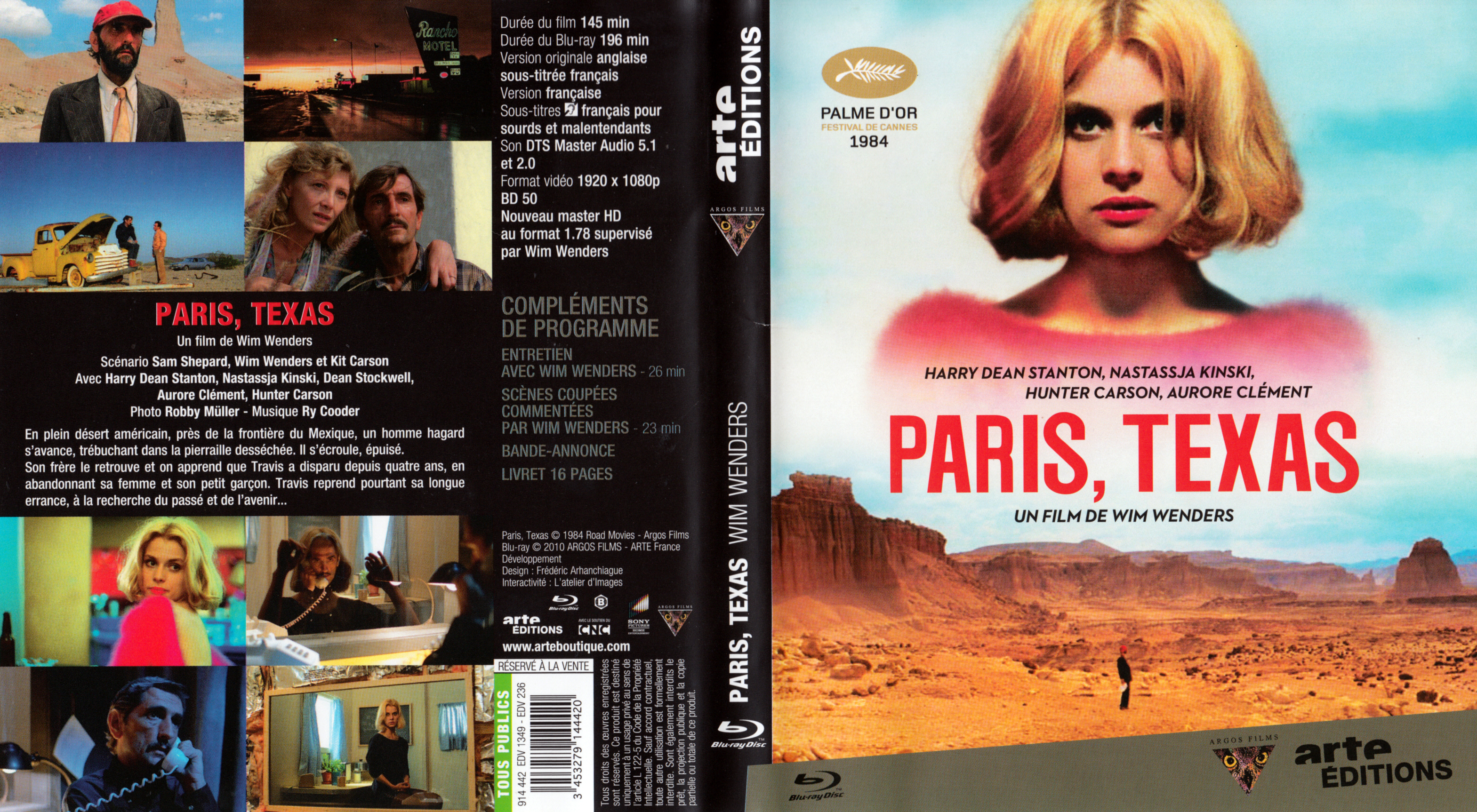 Jaquette DVD Paris Texas (BLU-RAY)