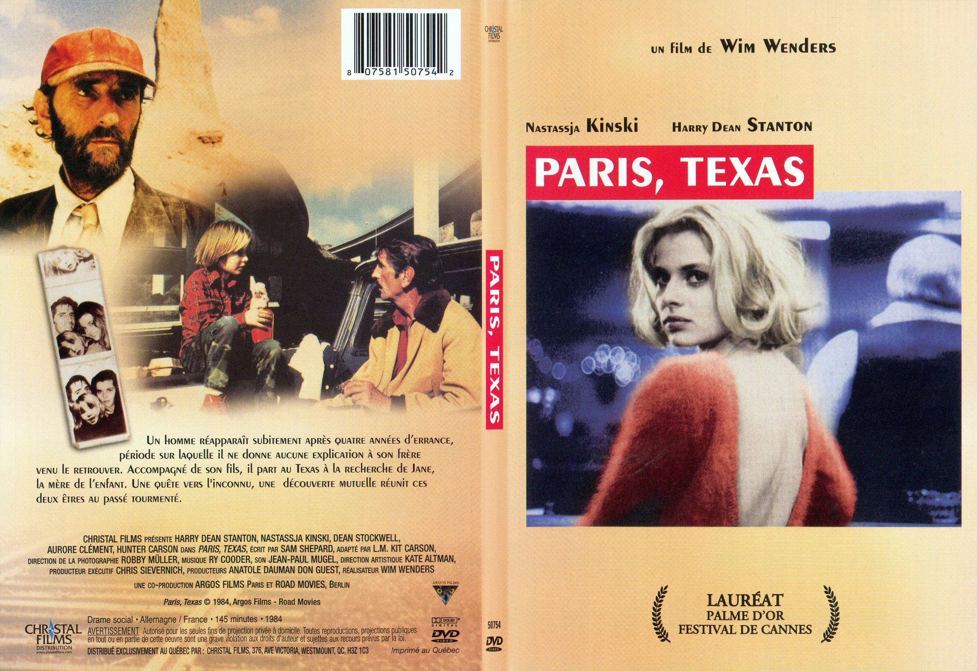 Jaquette DVD Paris Texas - SLIM