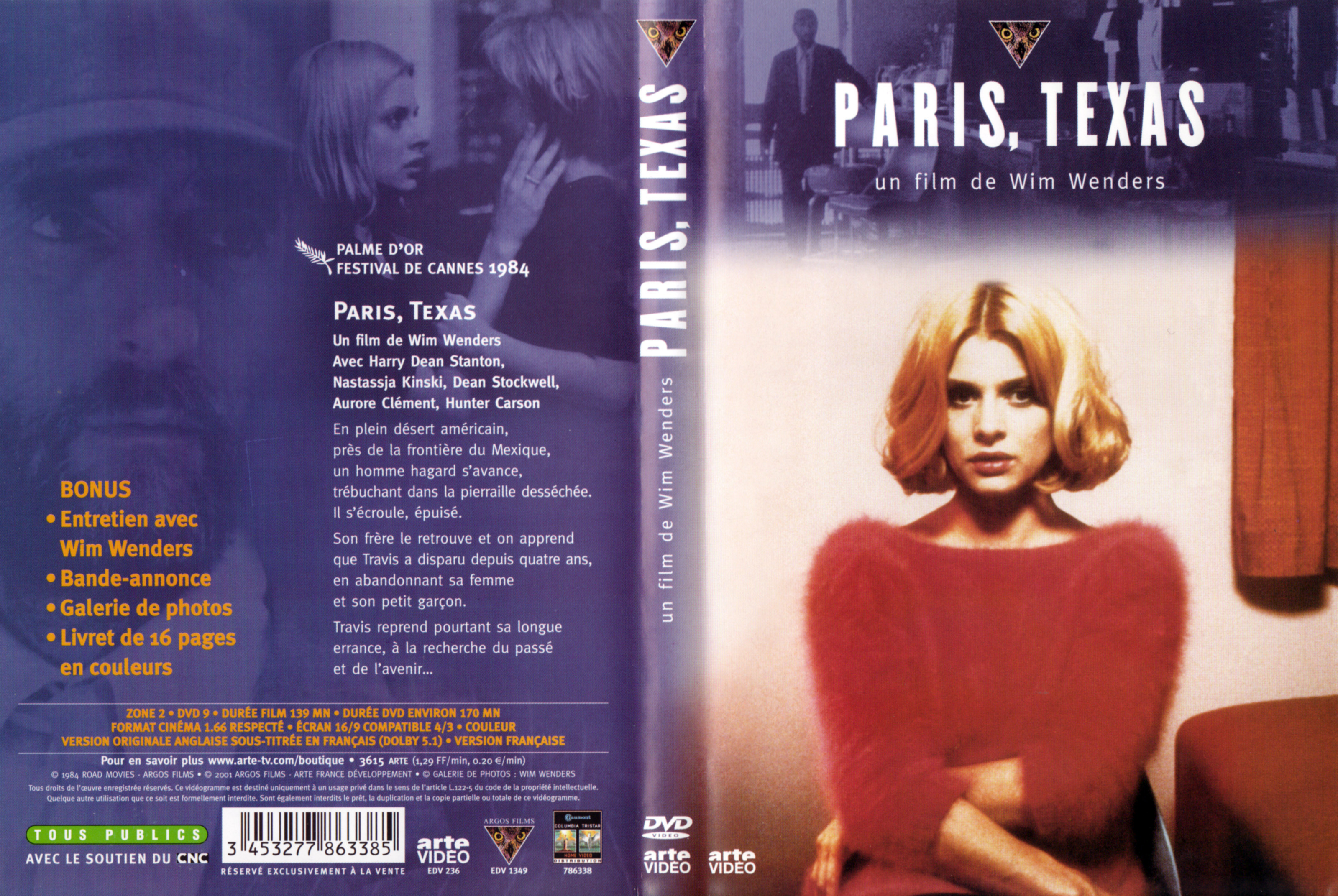 Jaquette DVD Paris Texas v2