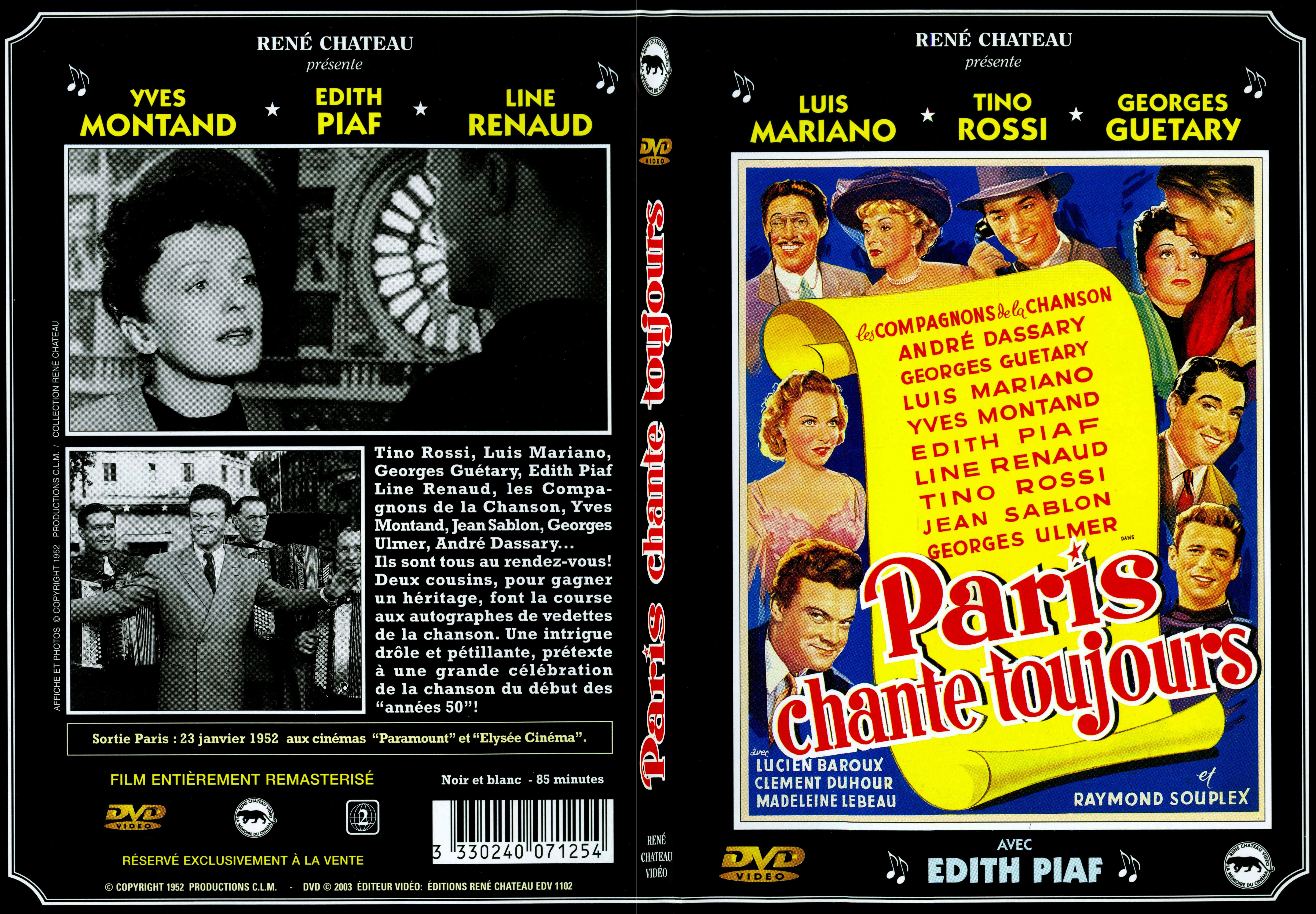 Jaquette DVD Paris chante toujours - SLIM