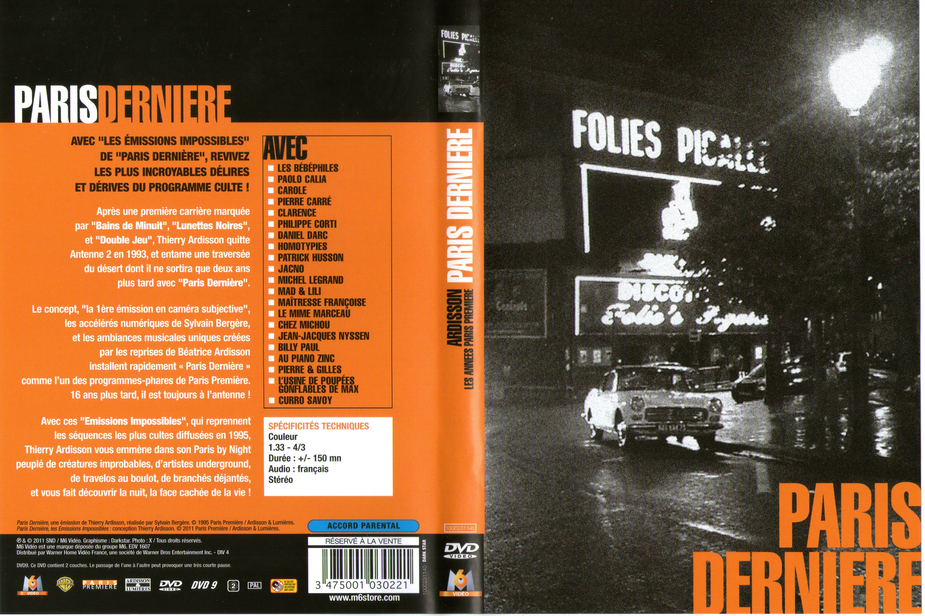 Jaquette DVD Paris dernire