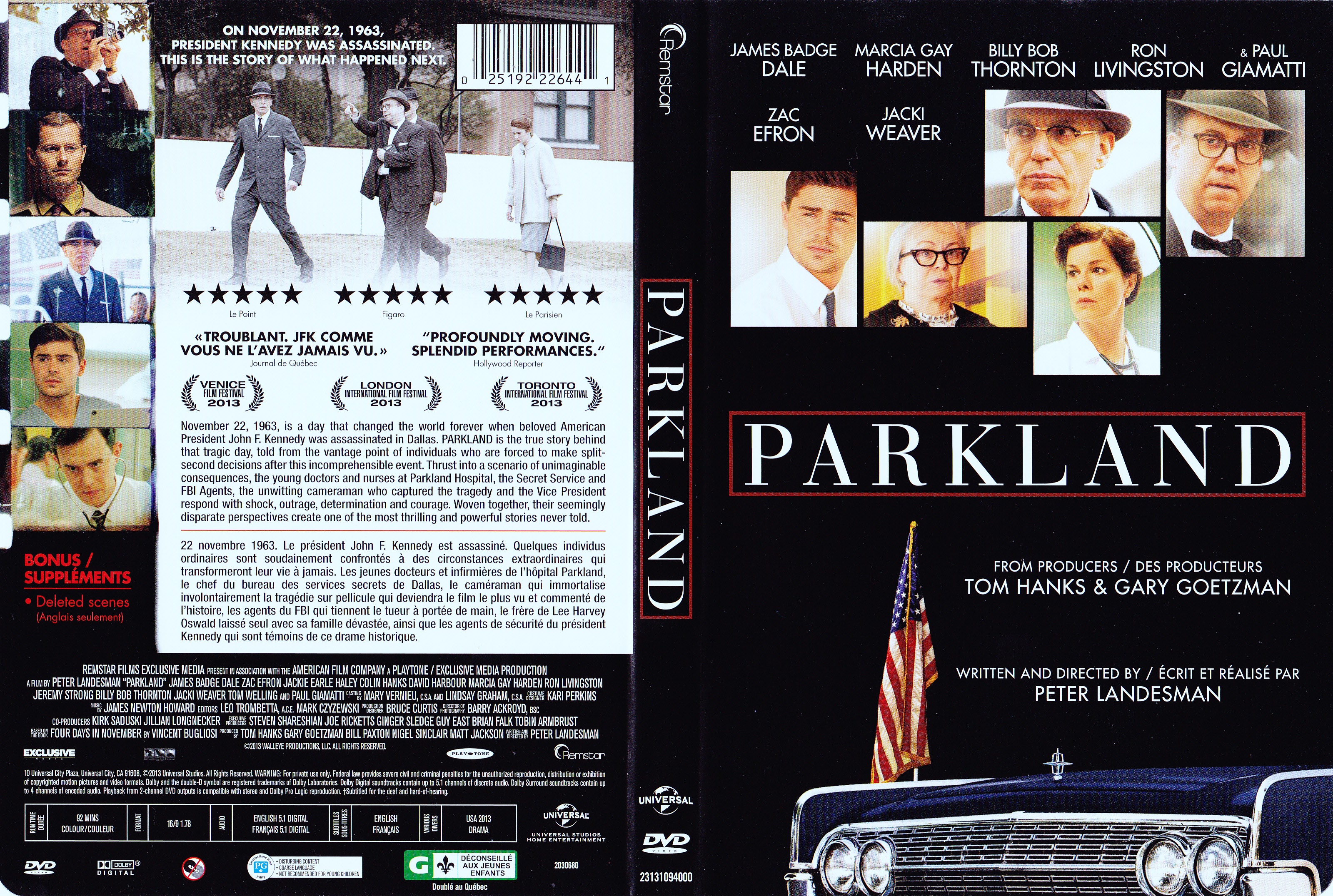 Jaquette DVD Parkland (Canadienne)