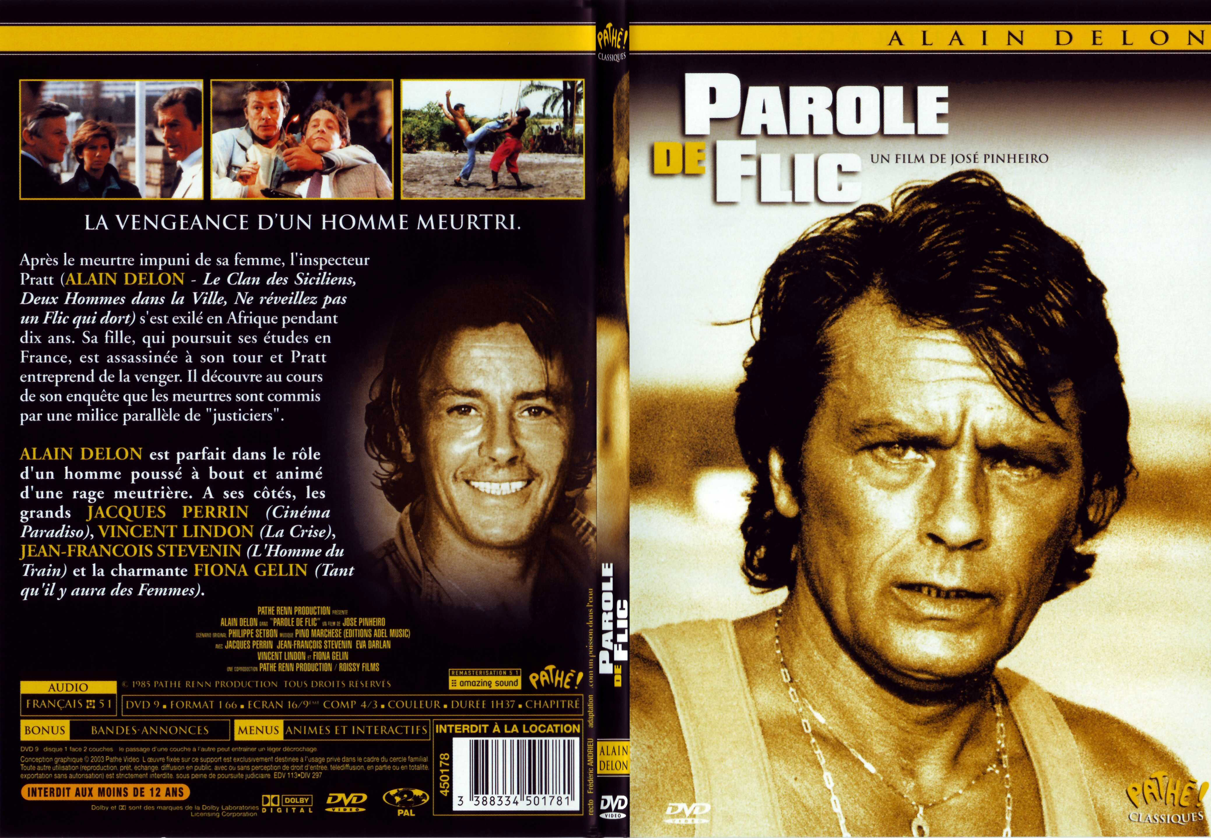 Jaquette DVD Parole de flic - SLIM