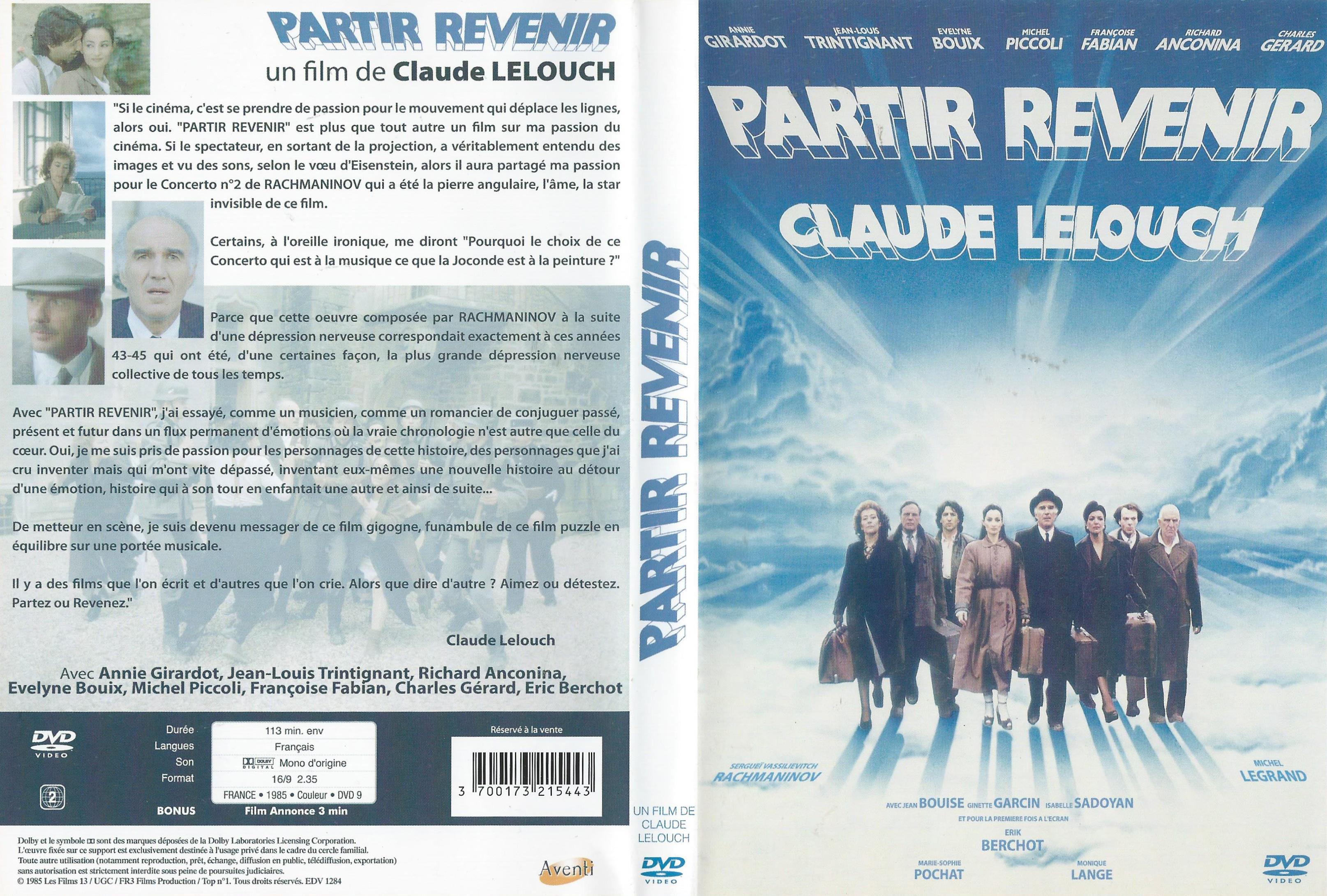 Jaquette DVD Partir revenir v2