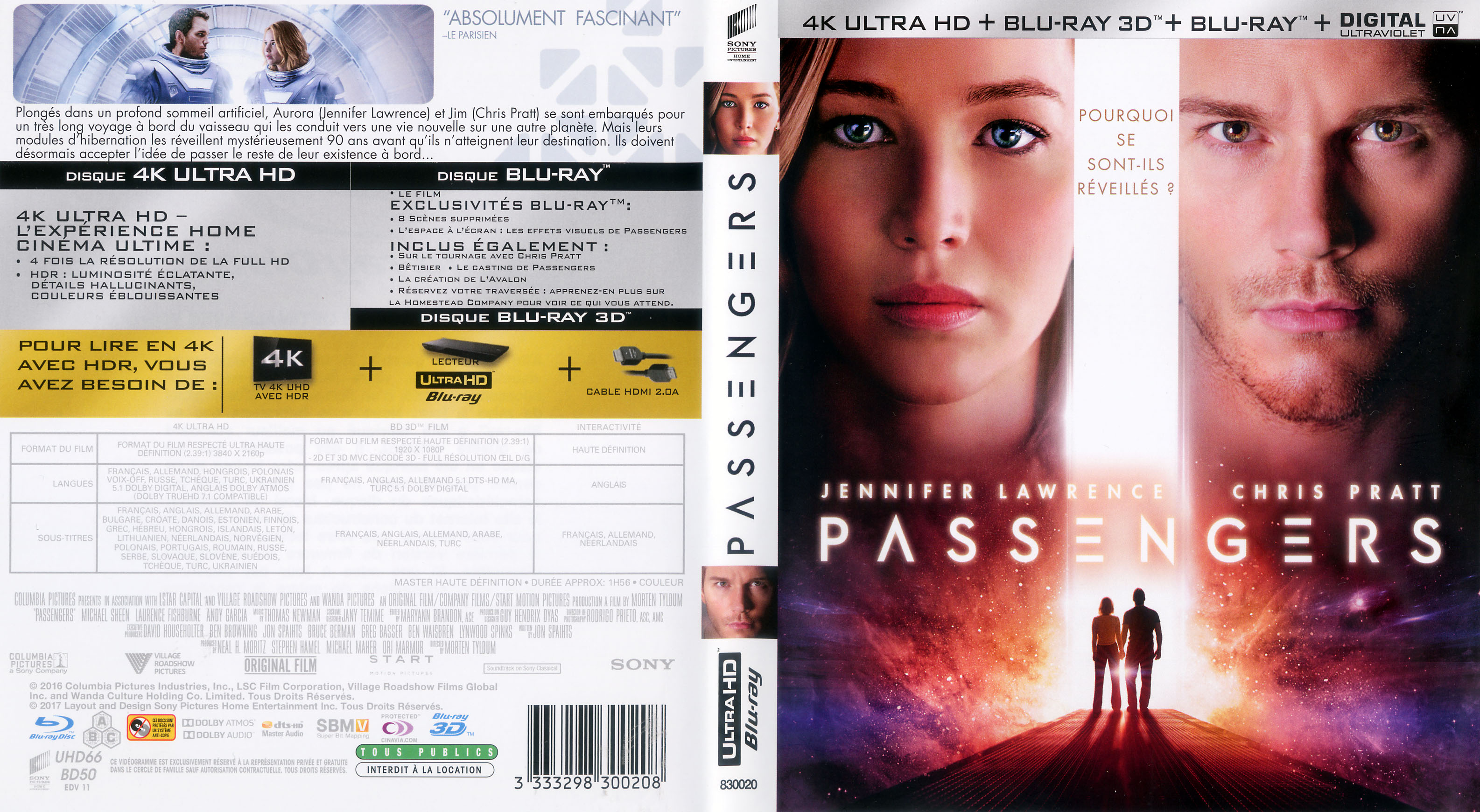 Jaquette DVD Passengers 4K (BLU-RAY)