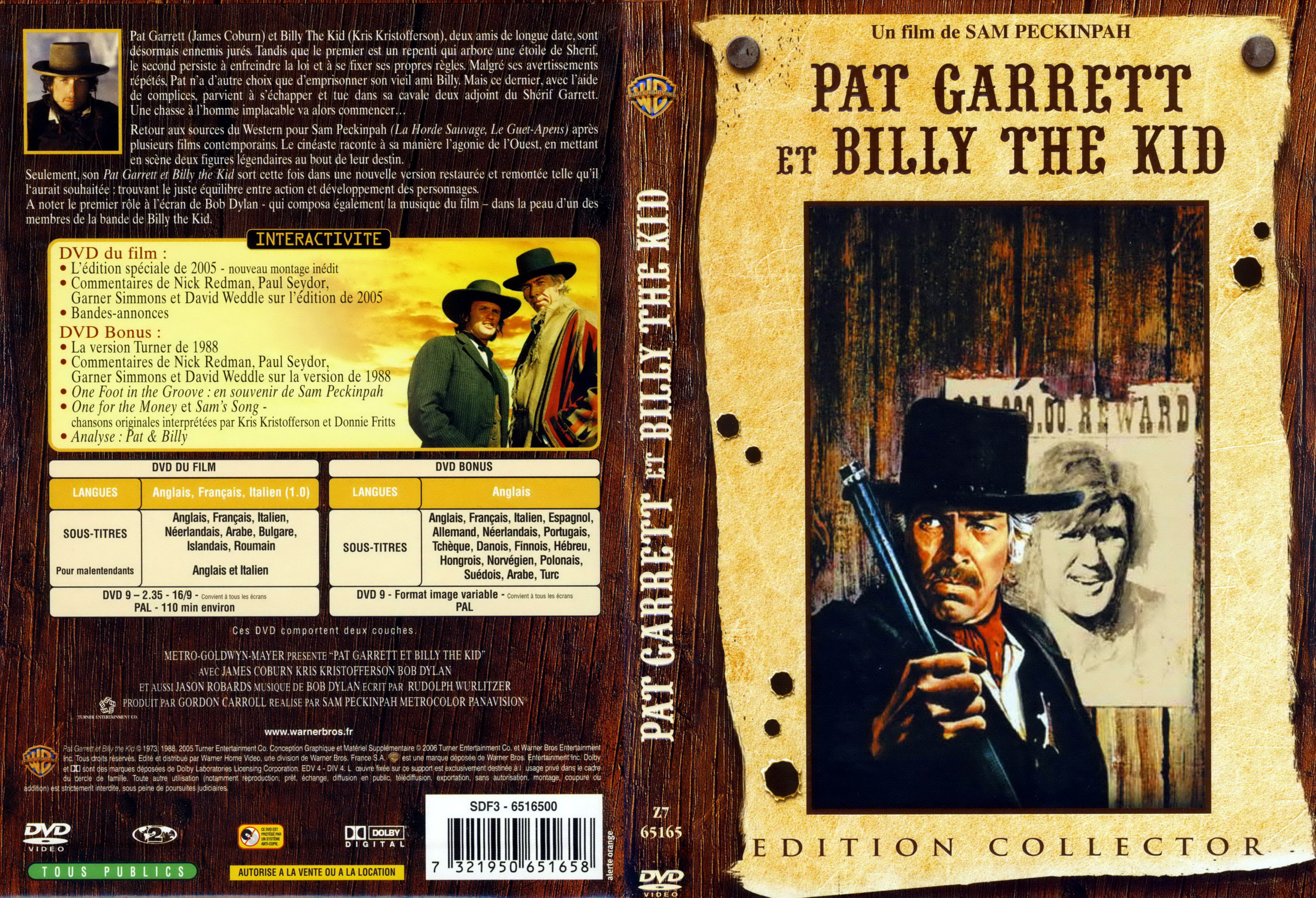 Jaquette DVD Pat Garrett et Billy the kid
