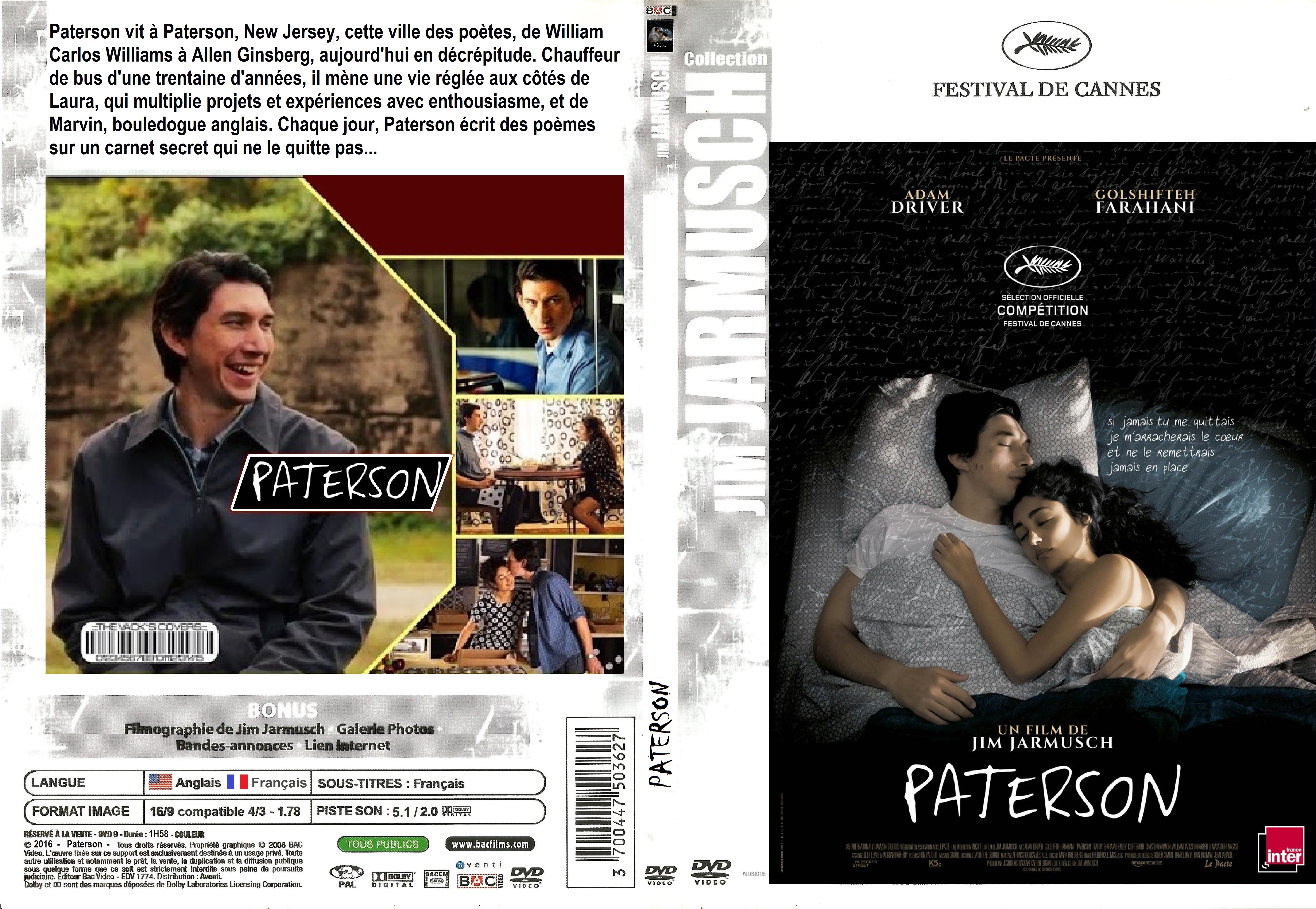 Jaquette DVD Paterson - SLIM custom