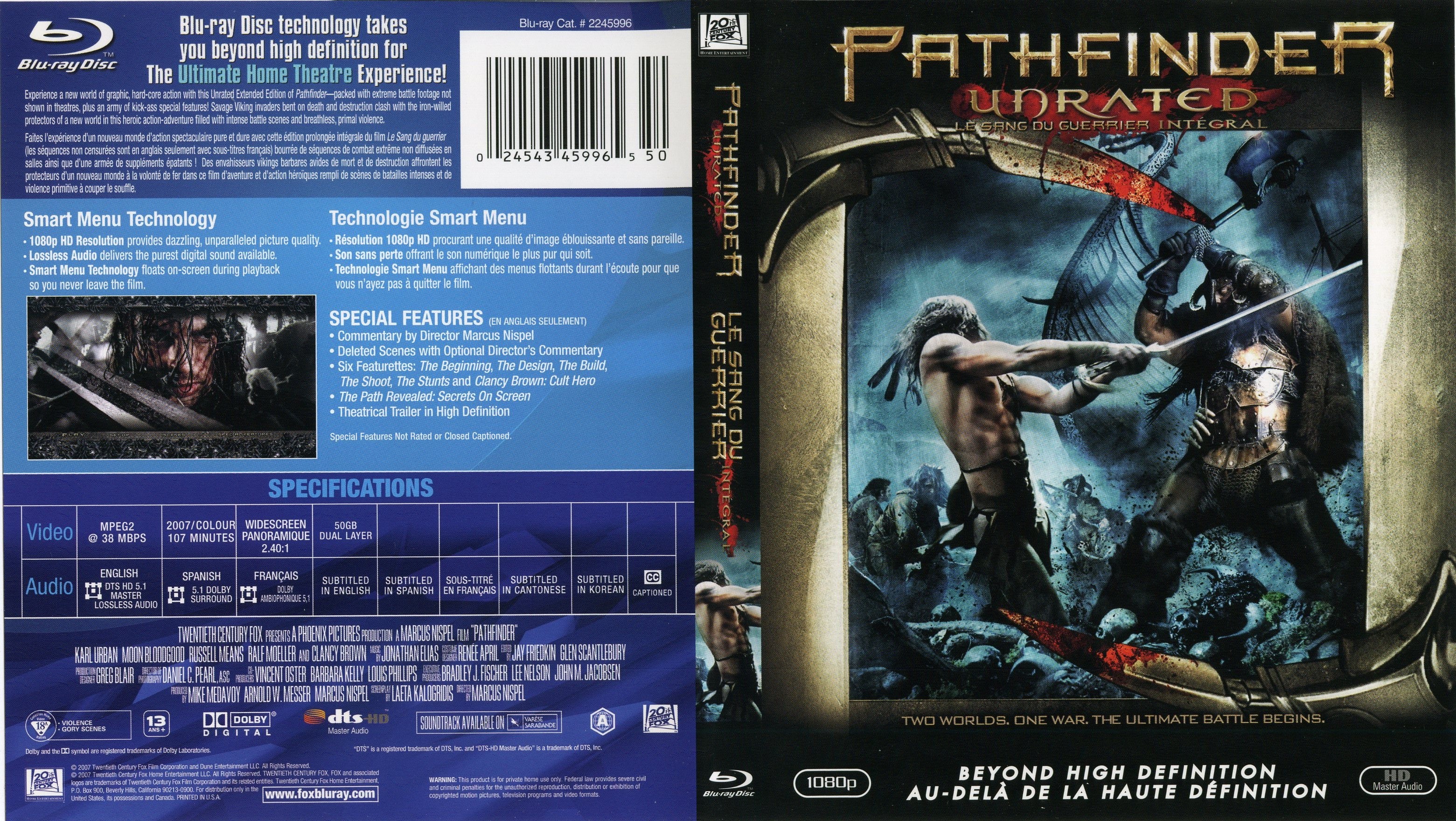 Jaquette DVD Pathfinder - Le sang du guerrier (Canadienne) (BLU-RAY)