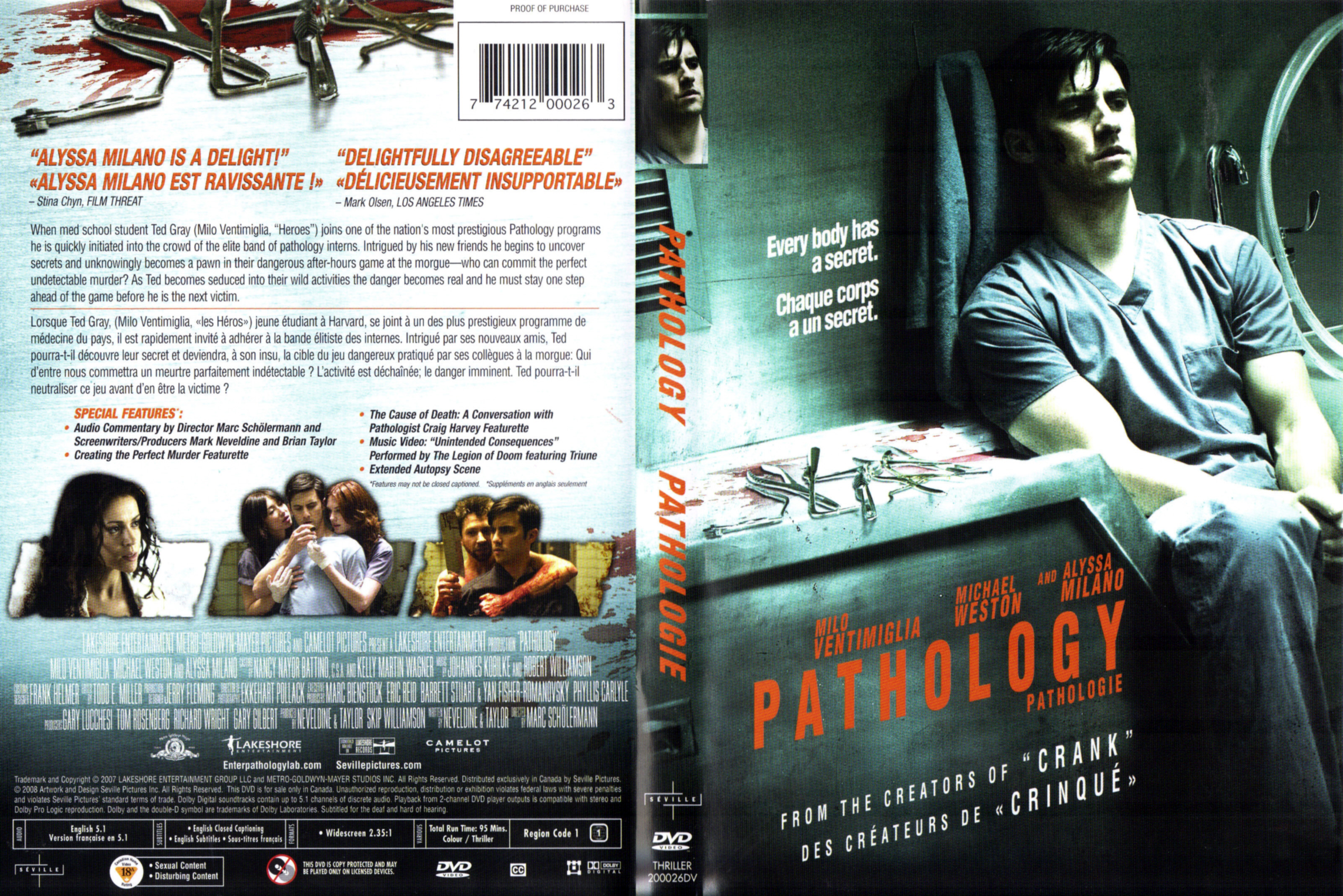 Jaquette DVD Pathologie
