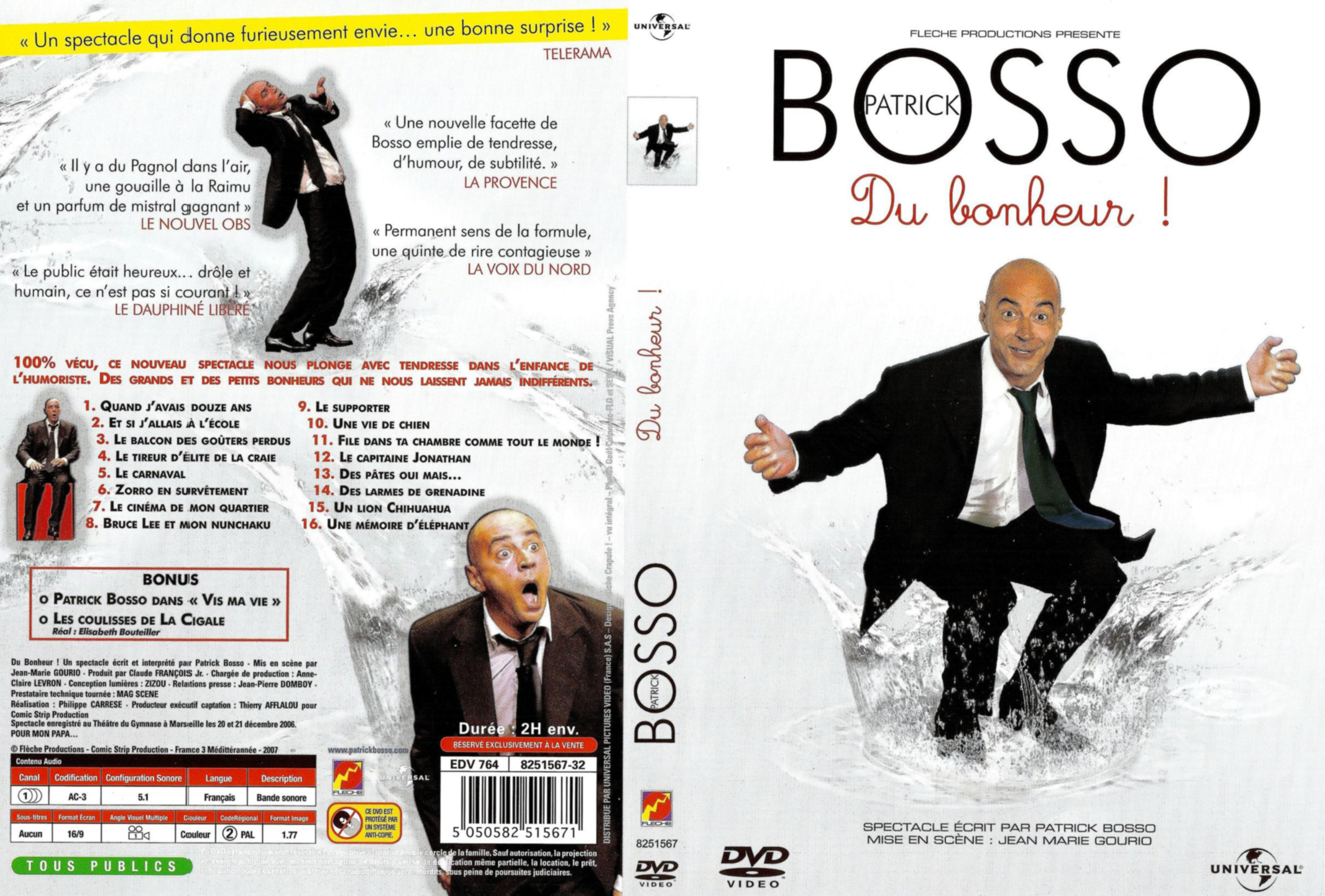 Jaquette DVD Patrick Bosso du bonheur