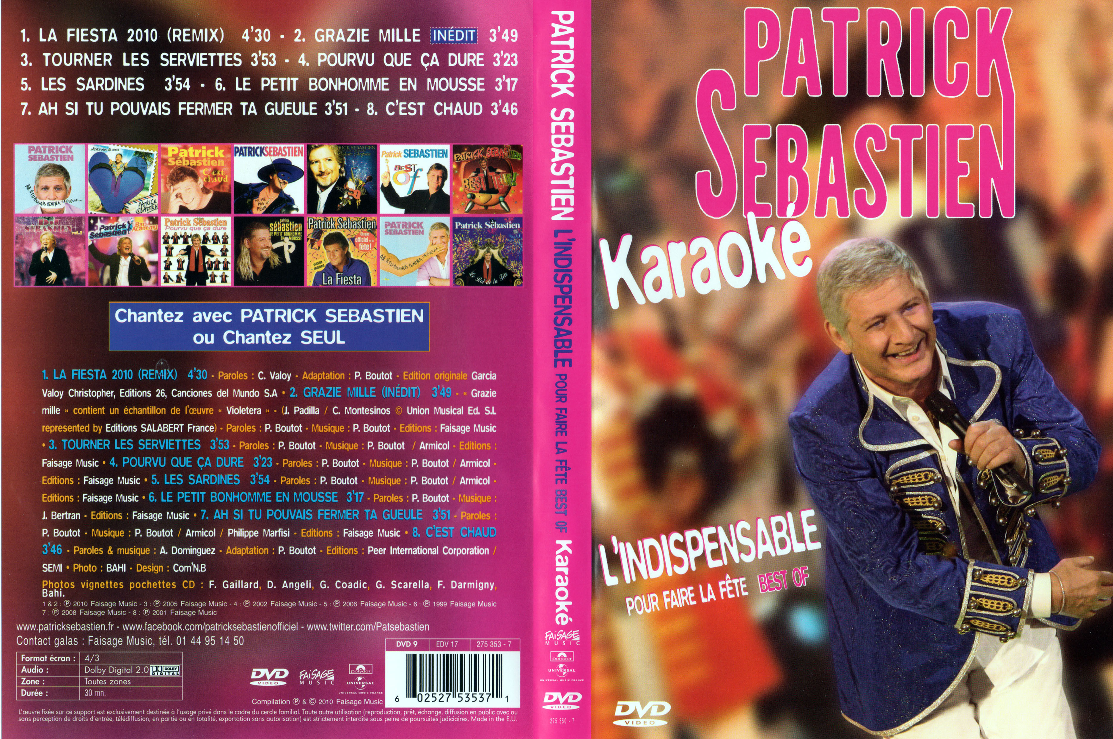 Jaquette DVD Patrick Sbastien - Karaok