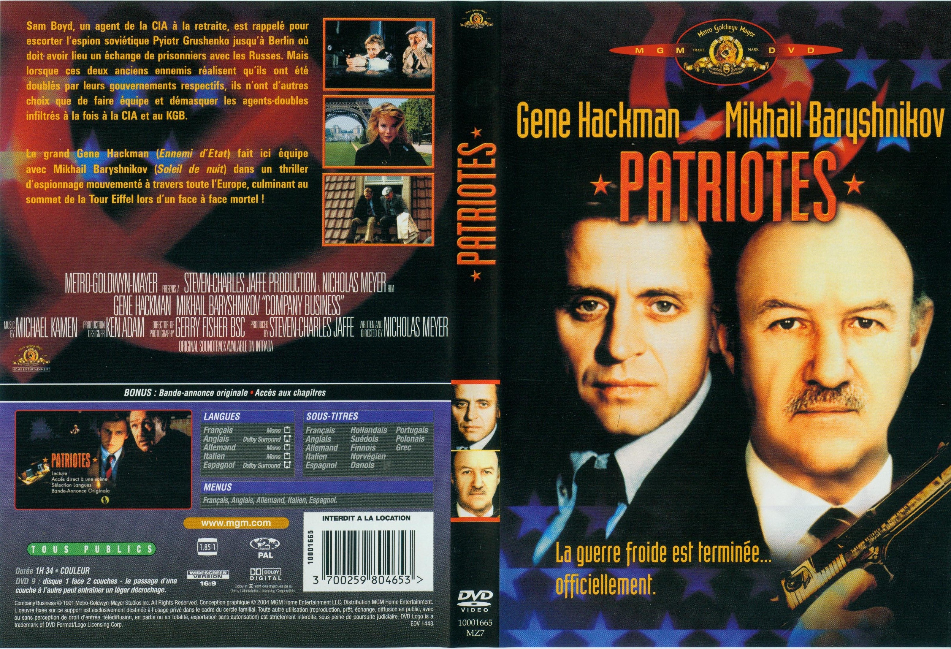 Jaquette DVD Patriotes