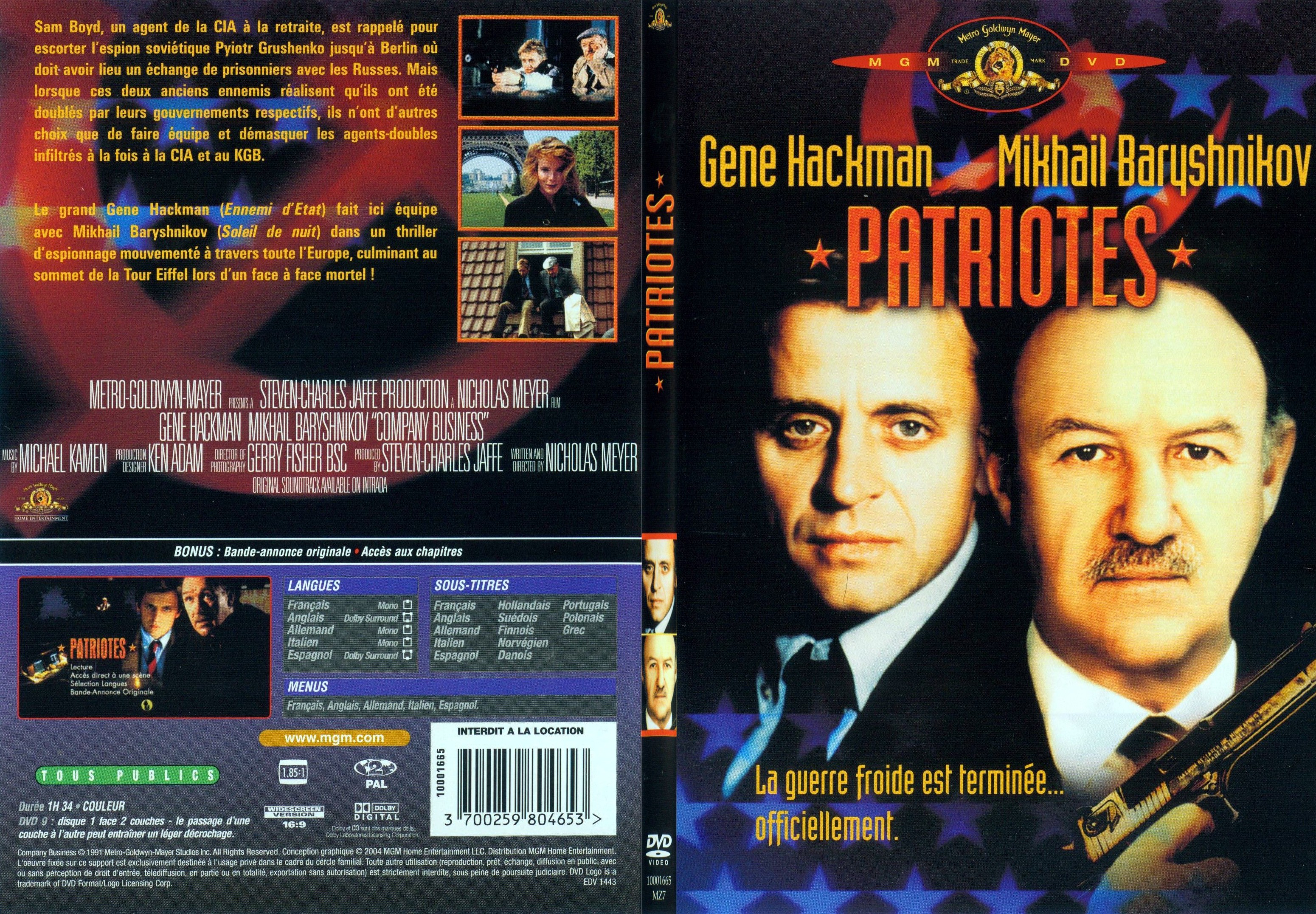 Jaquette DVD Patriotes - SLIM