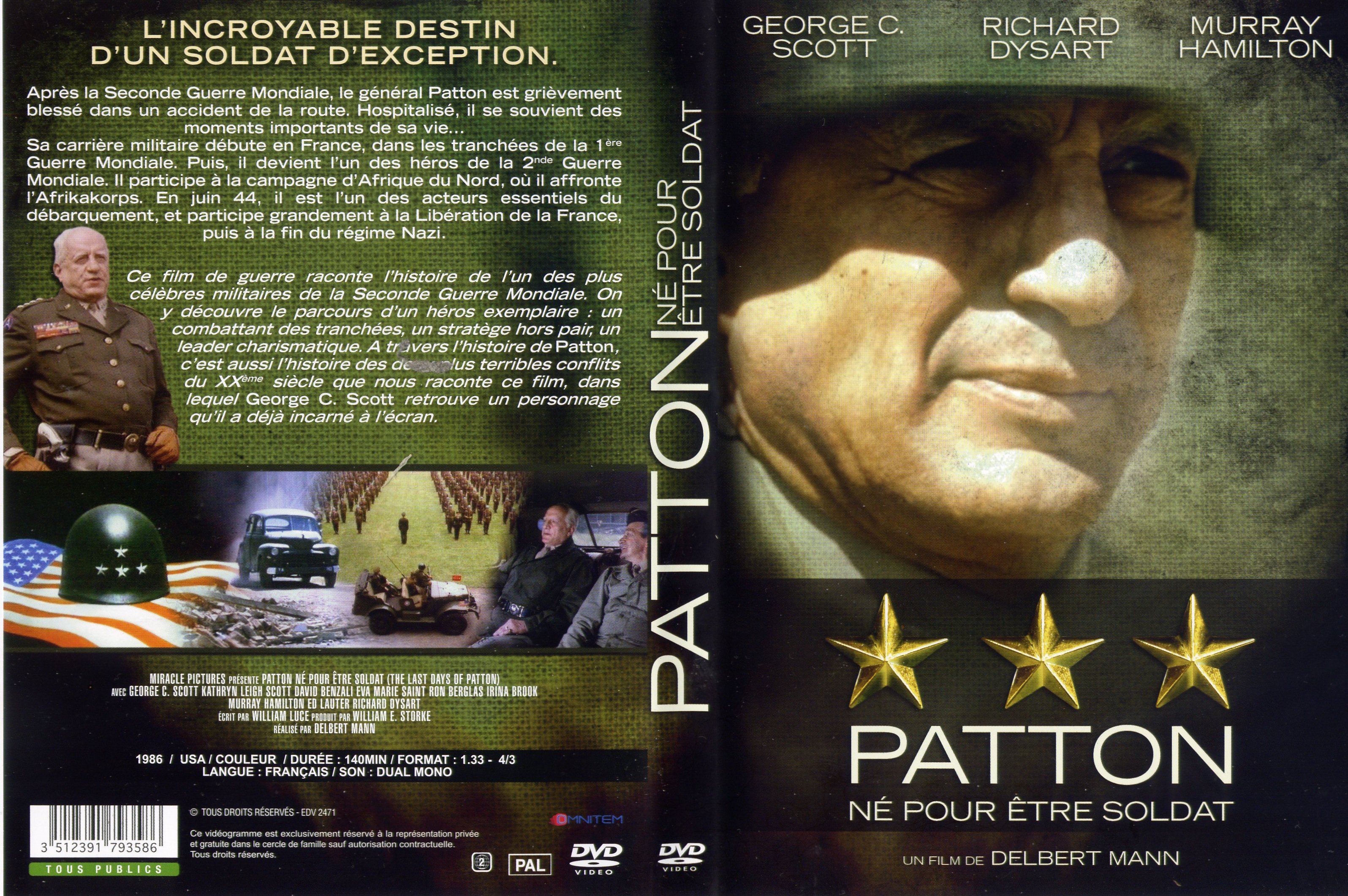 Jaquette DVD Patton n pour tre soldat