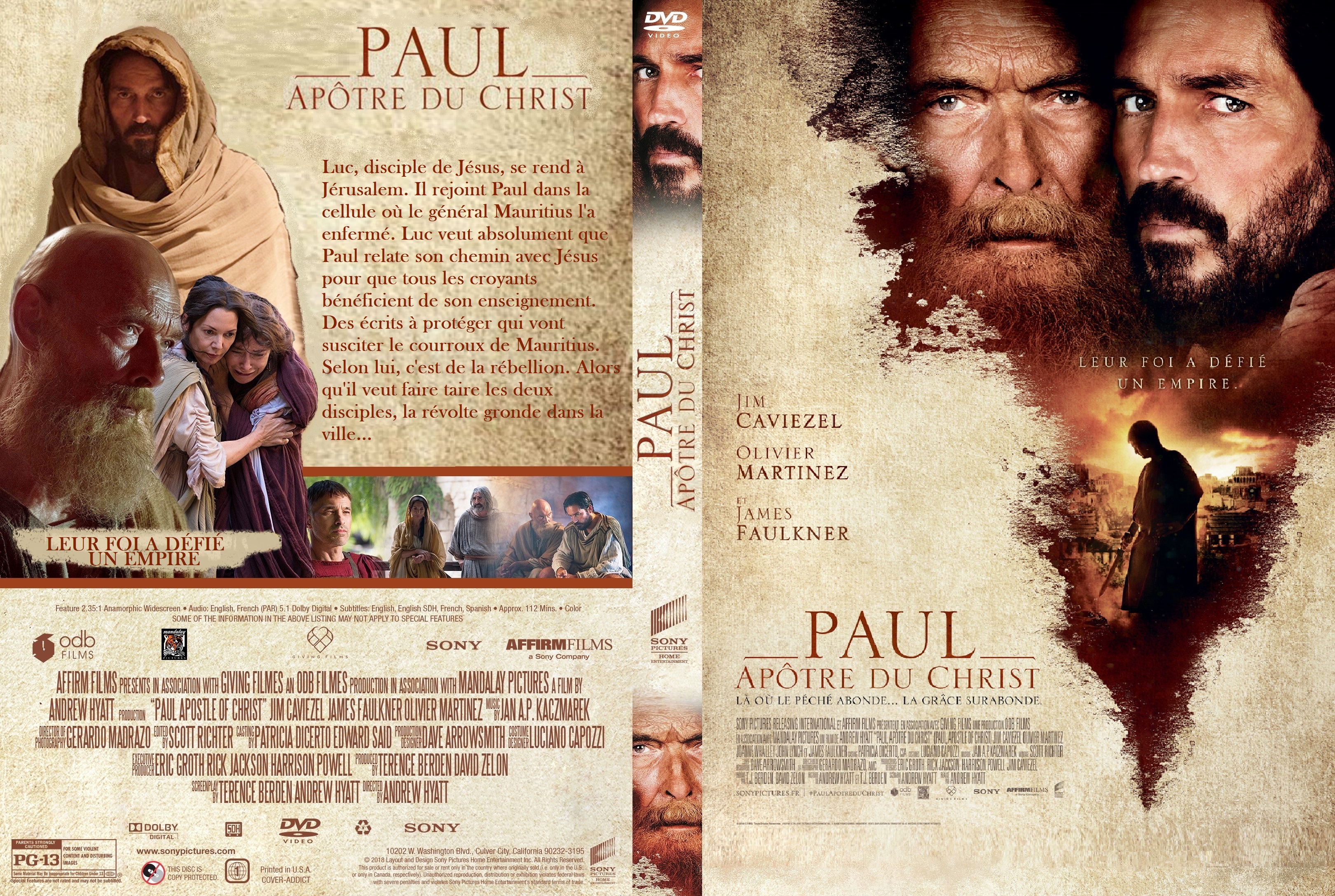 Jaquette DVD Paul Apotre du Christ custom