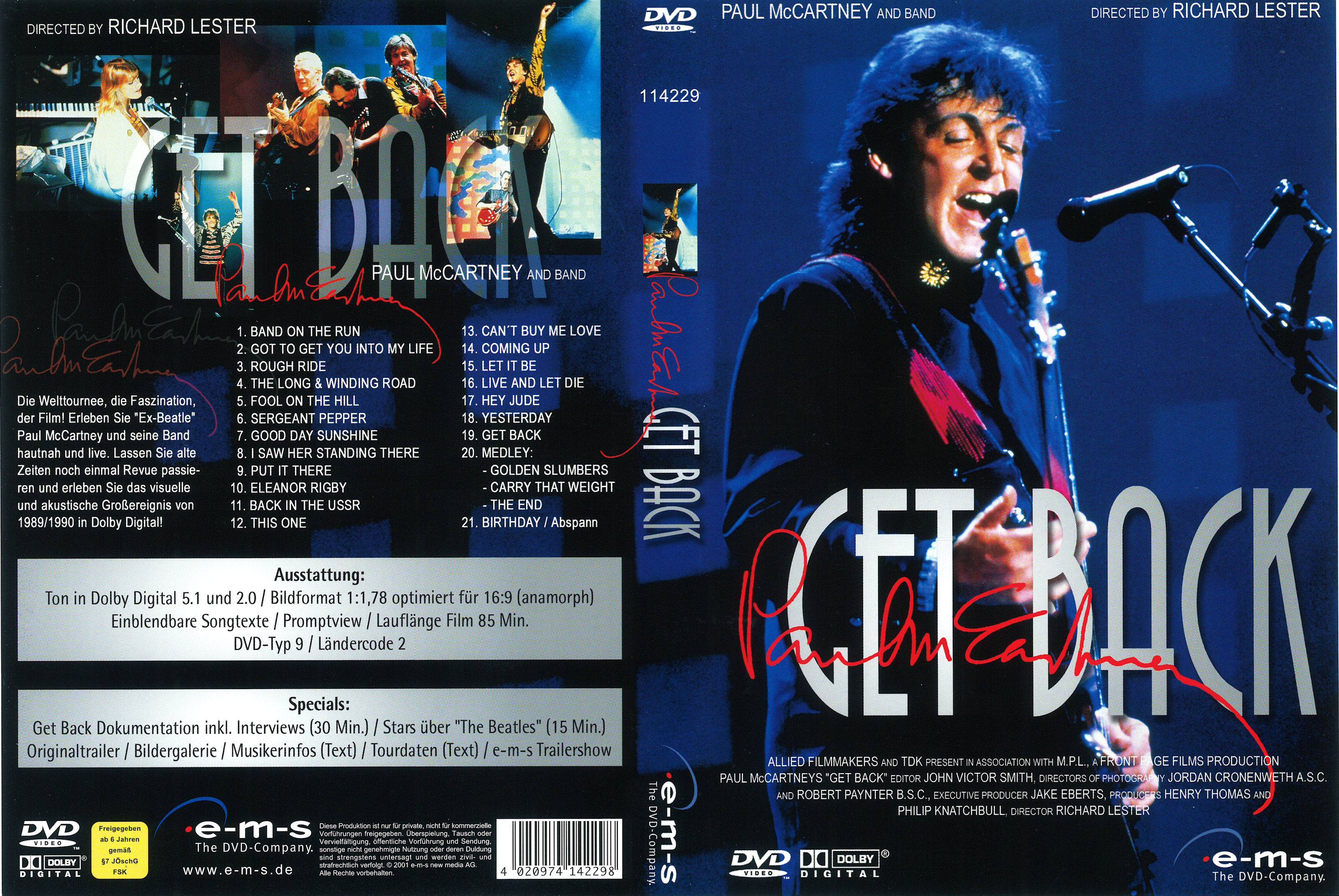 Jaquette DVD Paul McCartney - Get Back