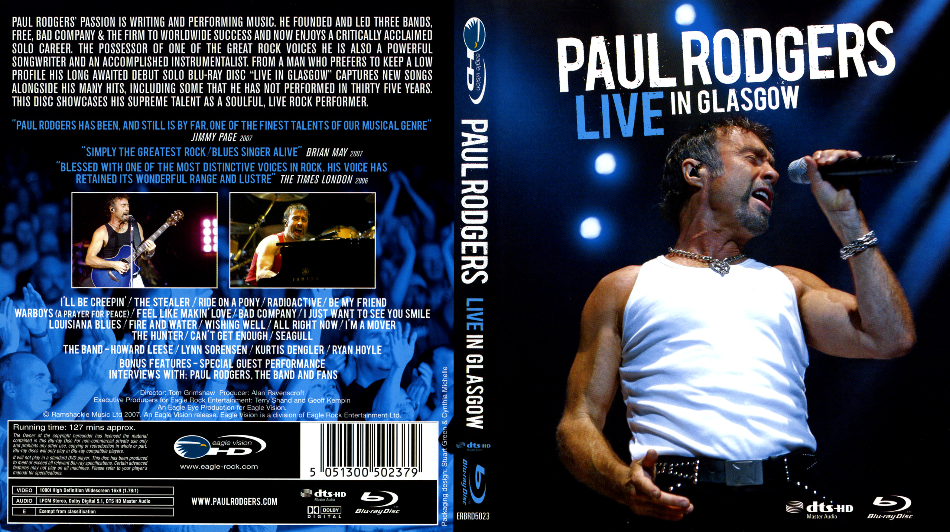 Jaquette DVD Paul Rodgers - Live in Glasgow (BLU-RAY)