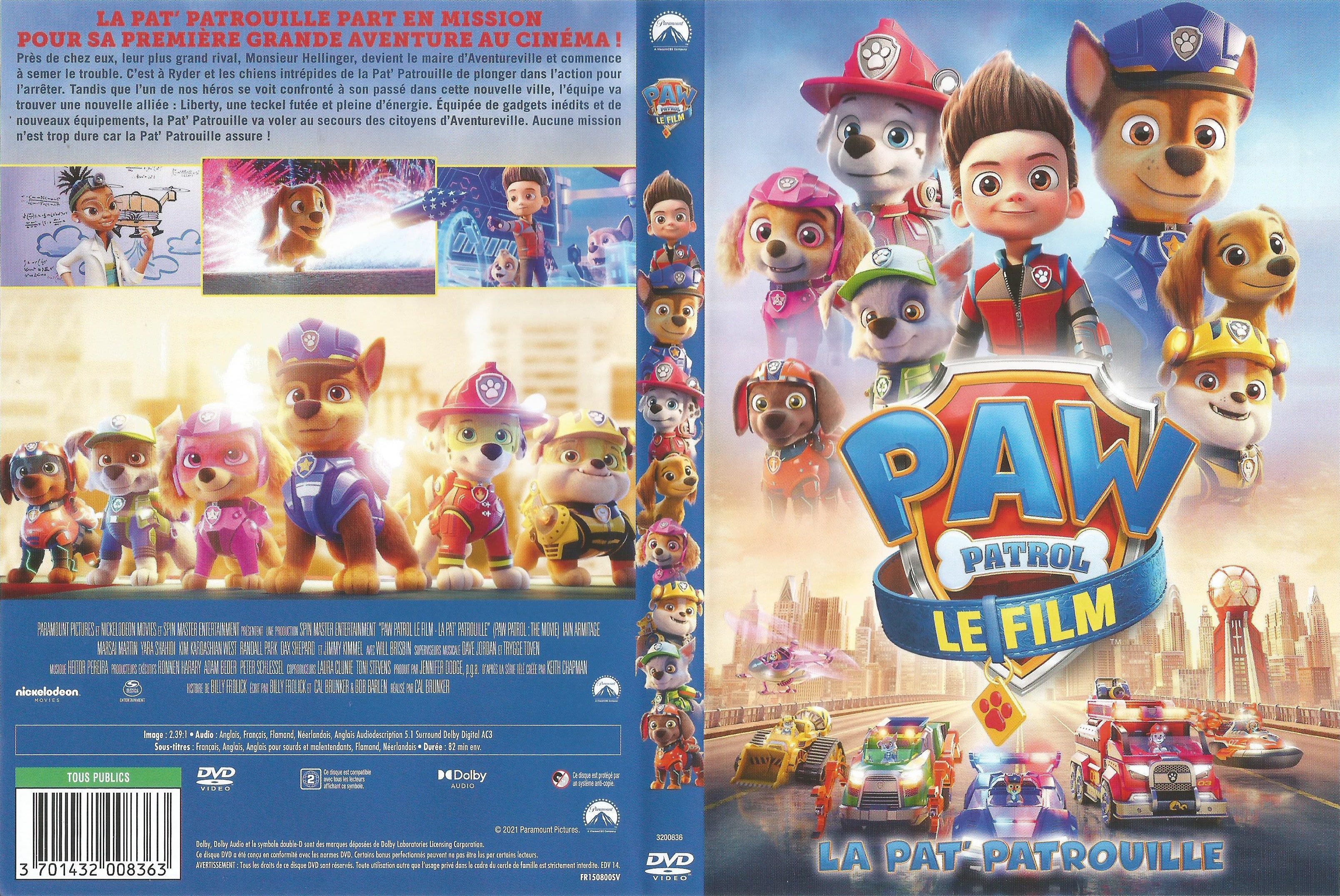Jaquette DVD de Paw Patrol La Pat' Patrouille Le Film - Cinéma Passion