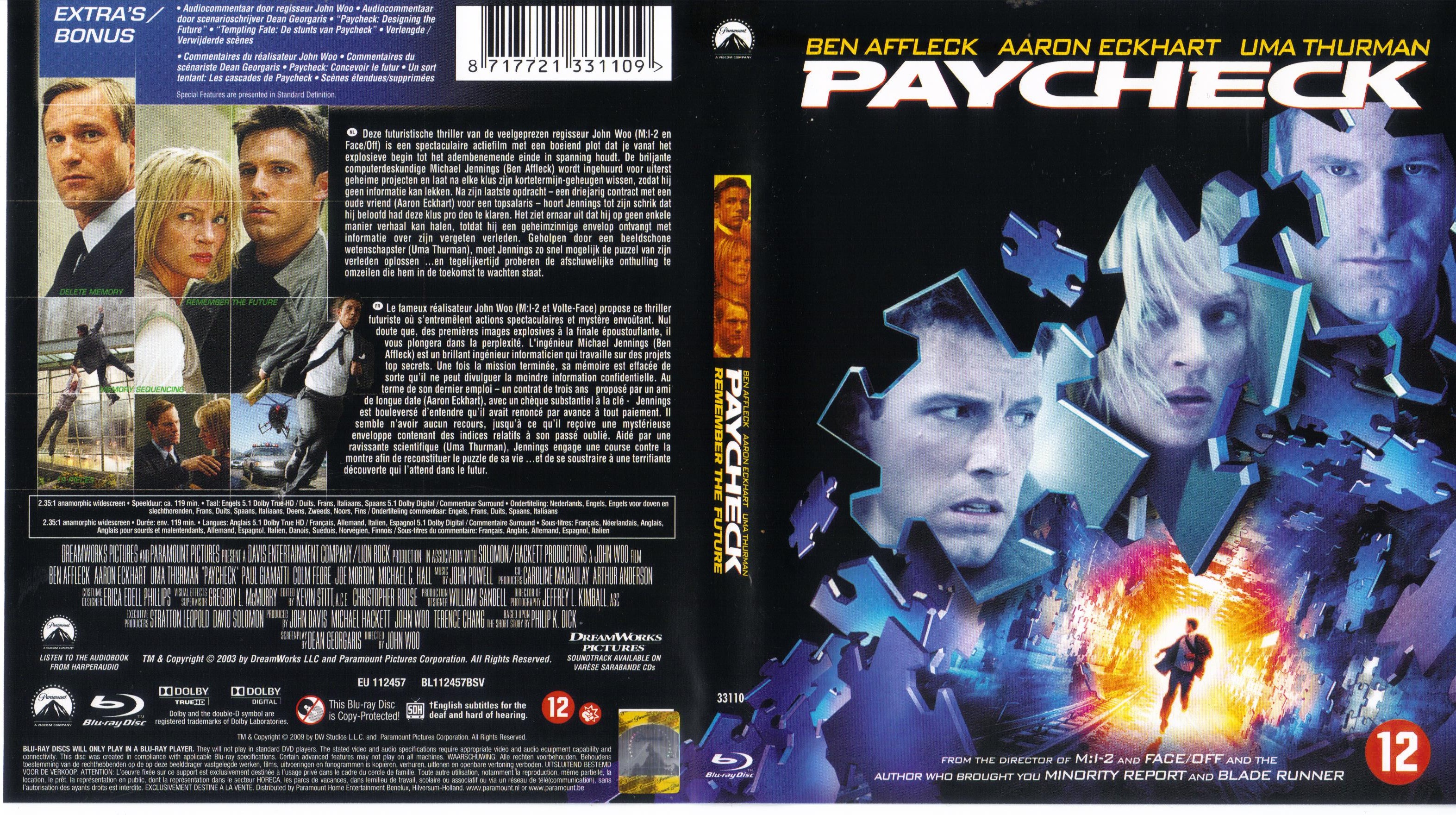 Jaquette DVD Paycheck (BLU-RAY)