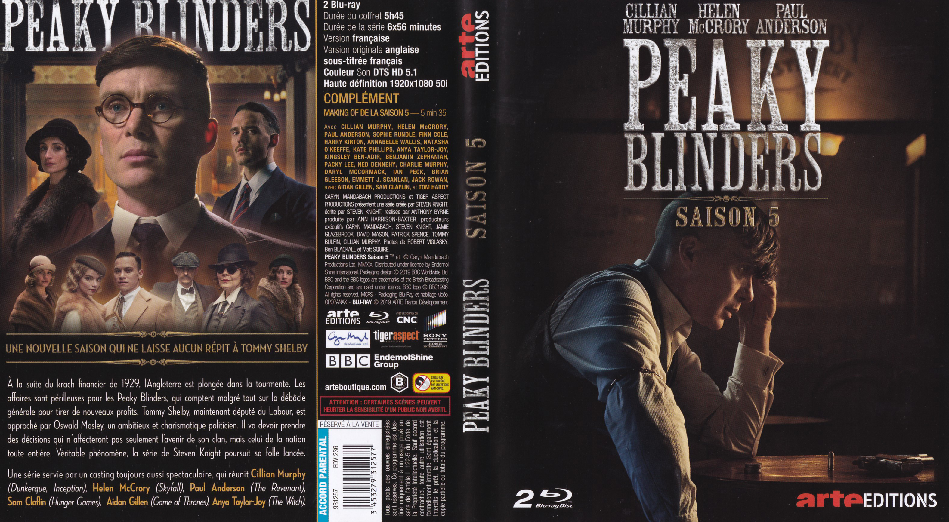 Jaquette DVD Peaky blinders Saison 5 (BLU-RAY)
