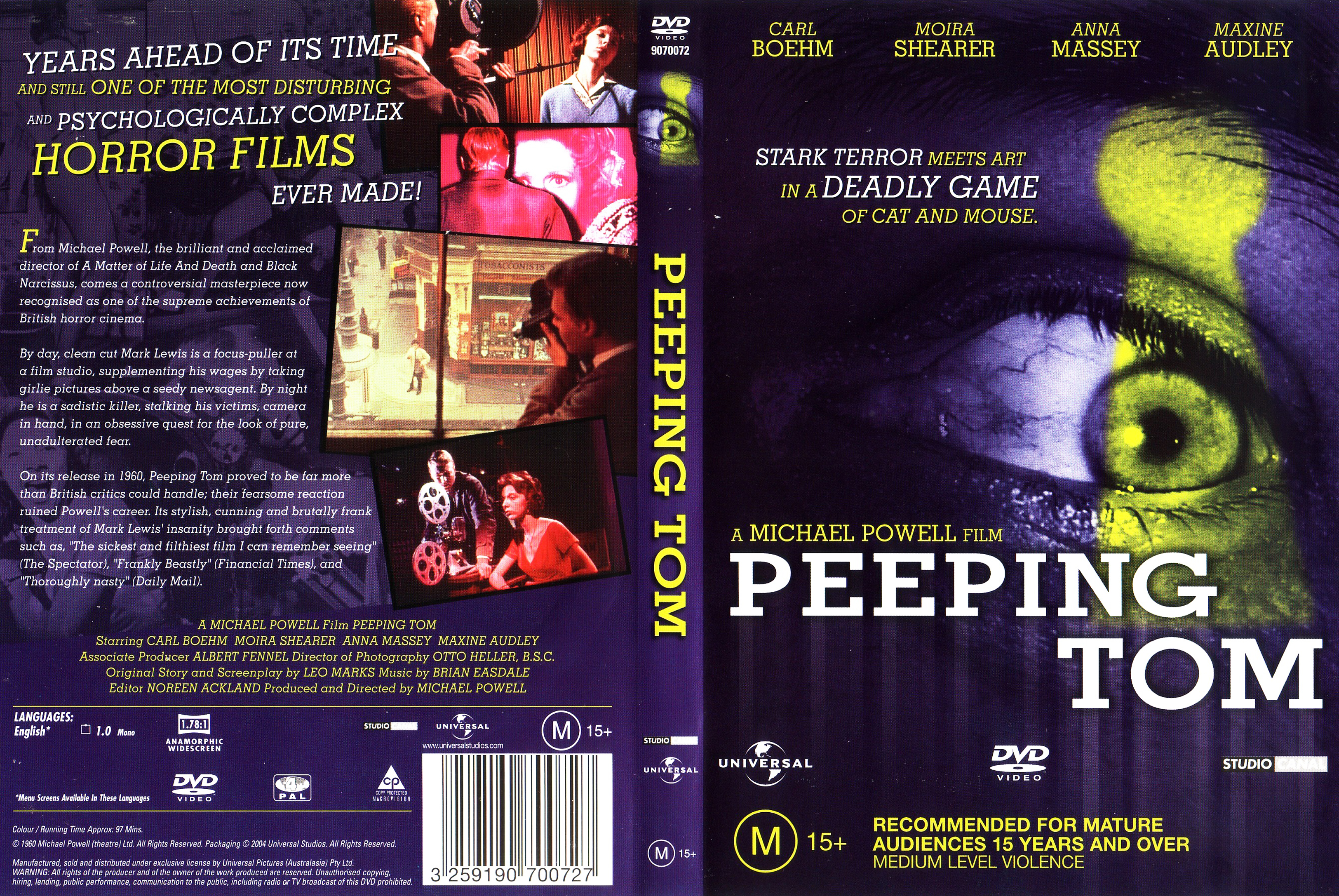 Jaquette DVD Peeping Tom Zone 1
