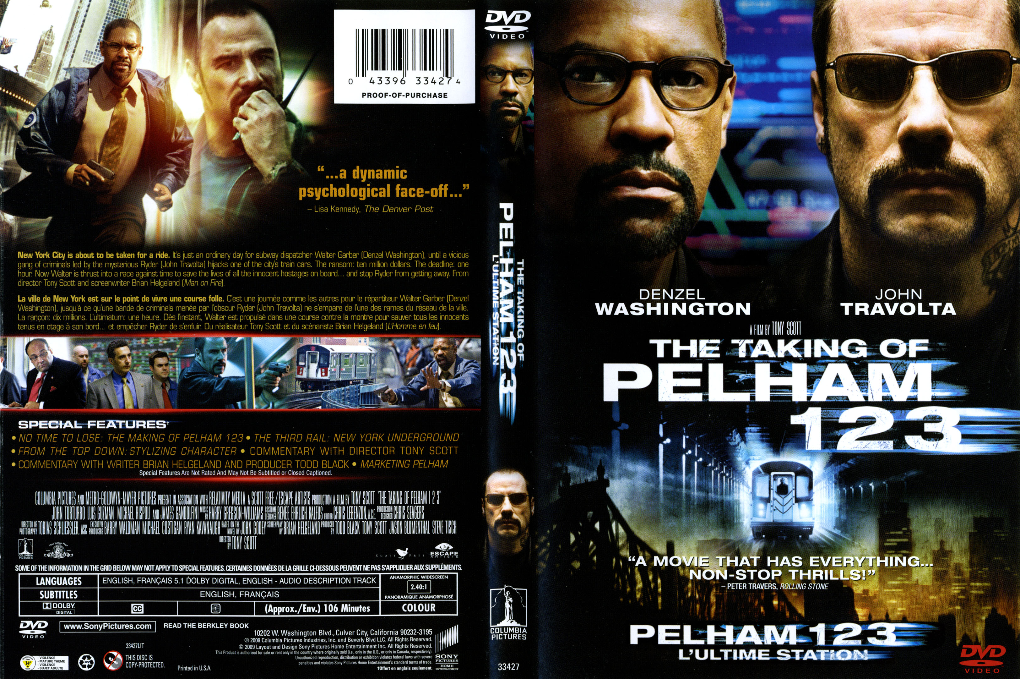 Jaquette DVD Pelham 123 L